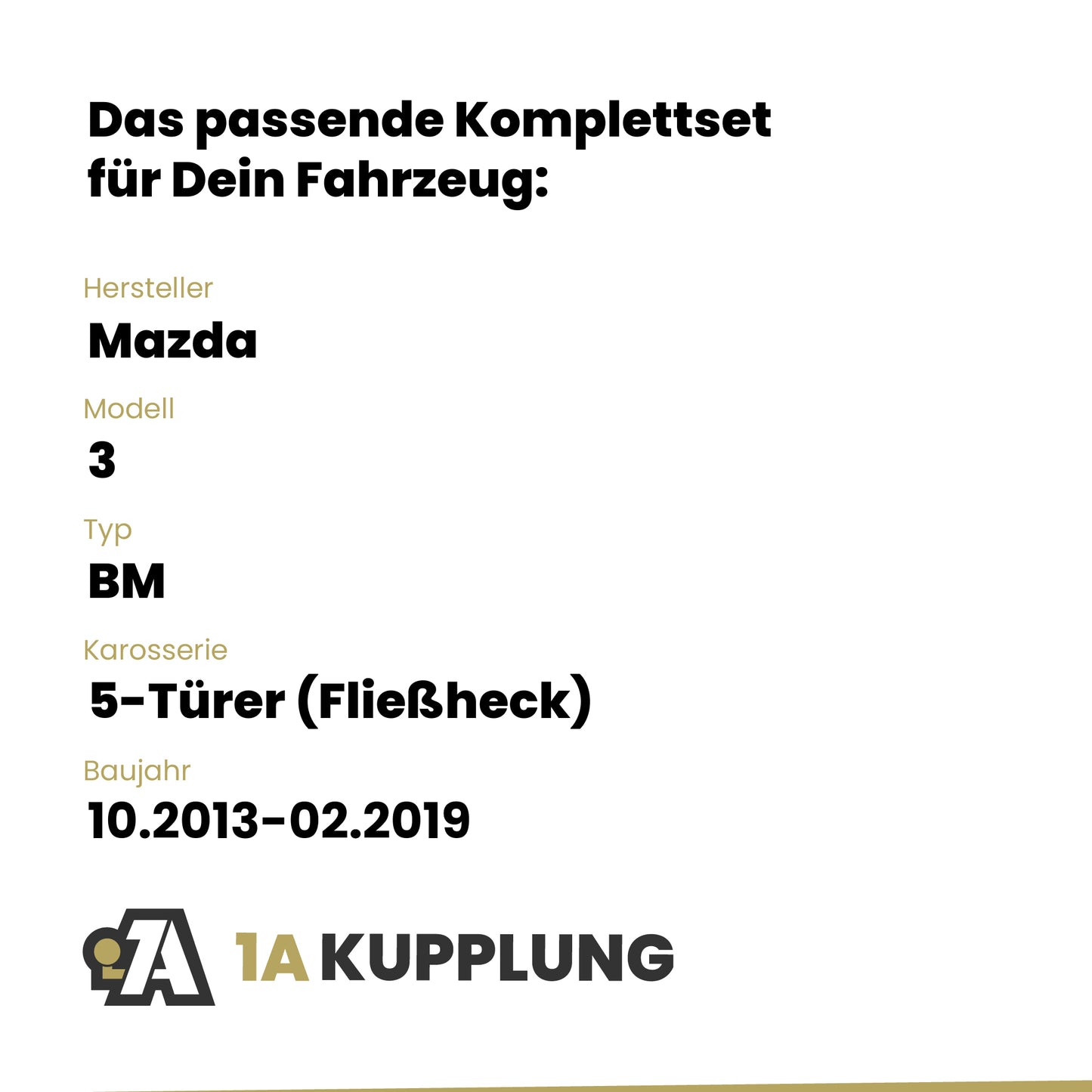 Mazda 3 5-Türer (Fließheck) 10.2013-02.2019 BM BRiNK Anhängerkupplung mit JAEGER Elektrosatz