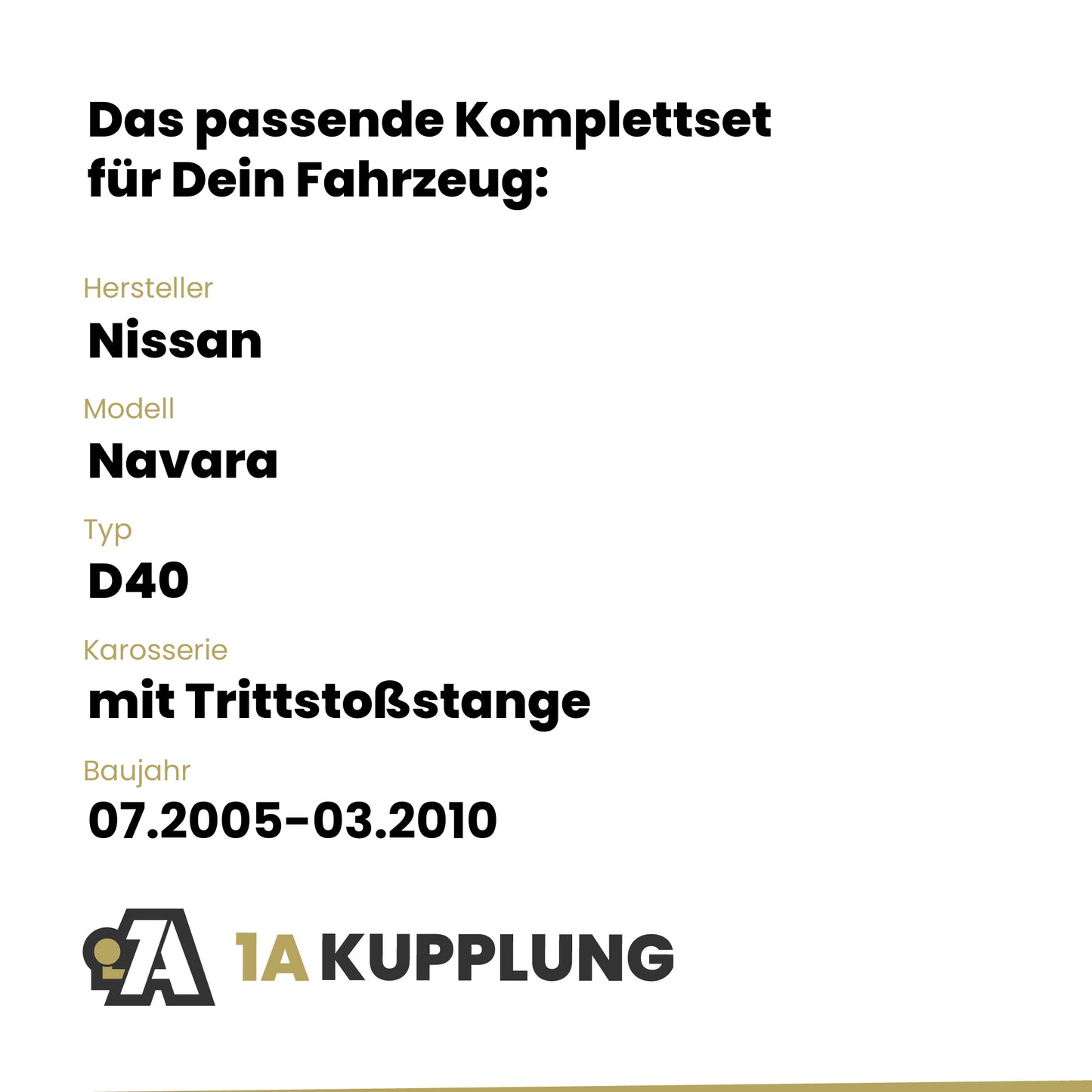 Nissan Navara mit Trittstoßstange 07.2005-03.2010 D40 BRiNK Anhängerkupplung mit JAEGER Elektrosatz