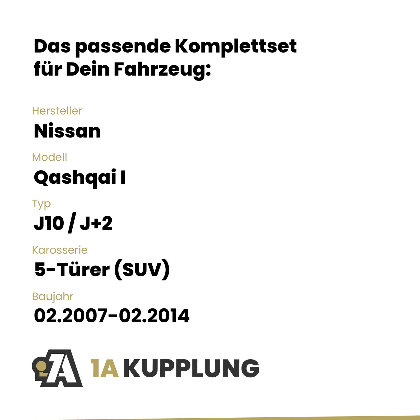 Nissan Qashqai I 5-Türer (SUV) 02.2007-02.2014 J10 / J+2 BRiNK Anhängerkupplung mit JAEGER Elektrosatz