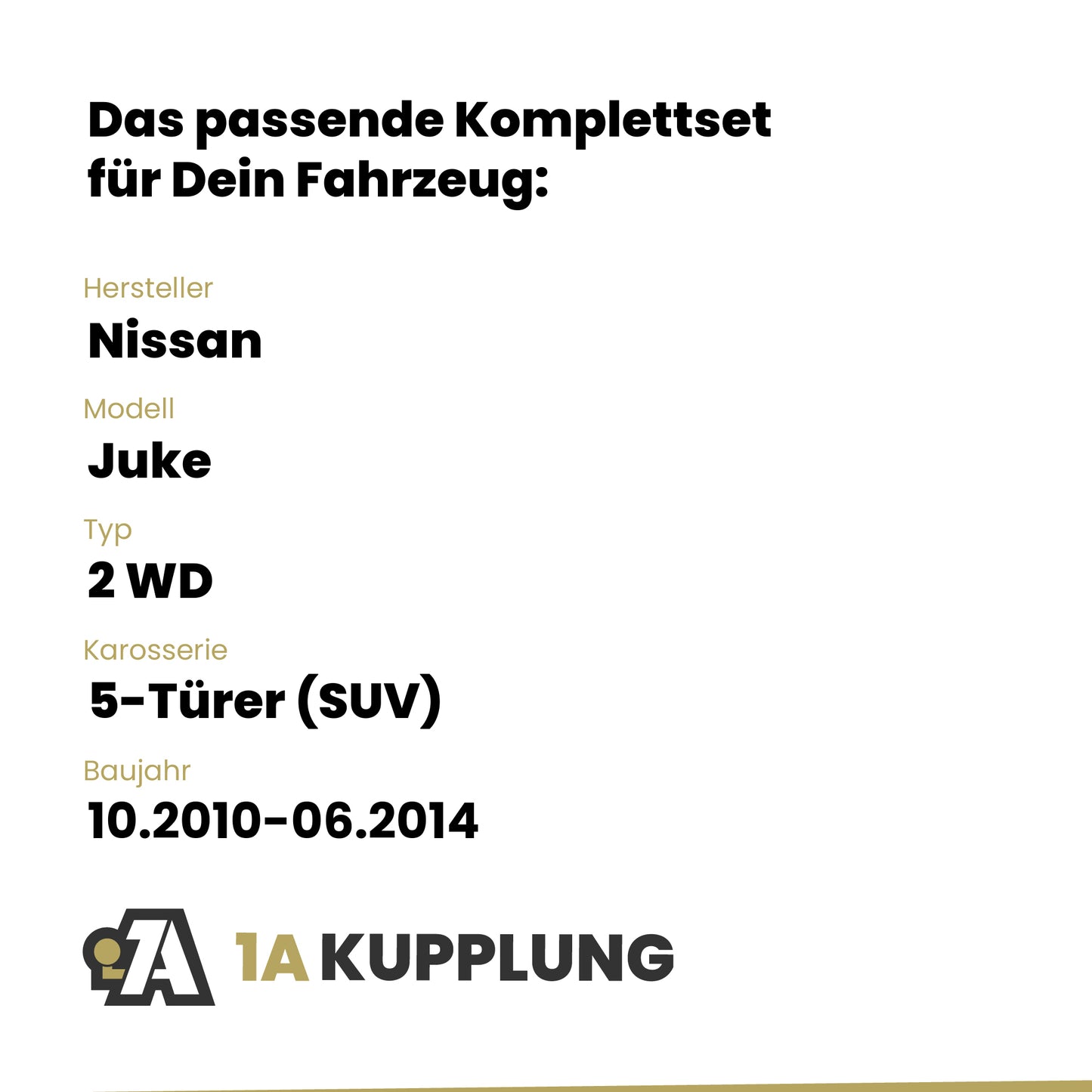 Nissan Juke 5-Türer (SUV) 10.2010-06.2014 2 WD BRiNK Anhängerkupplung mit JAEGER Elektrosatz