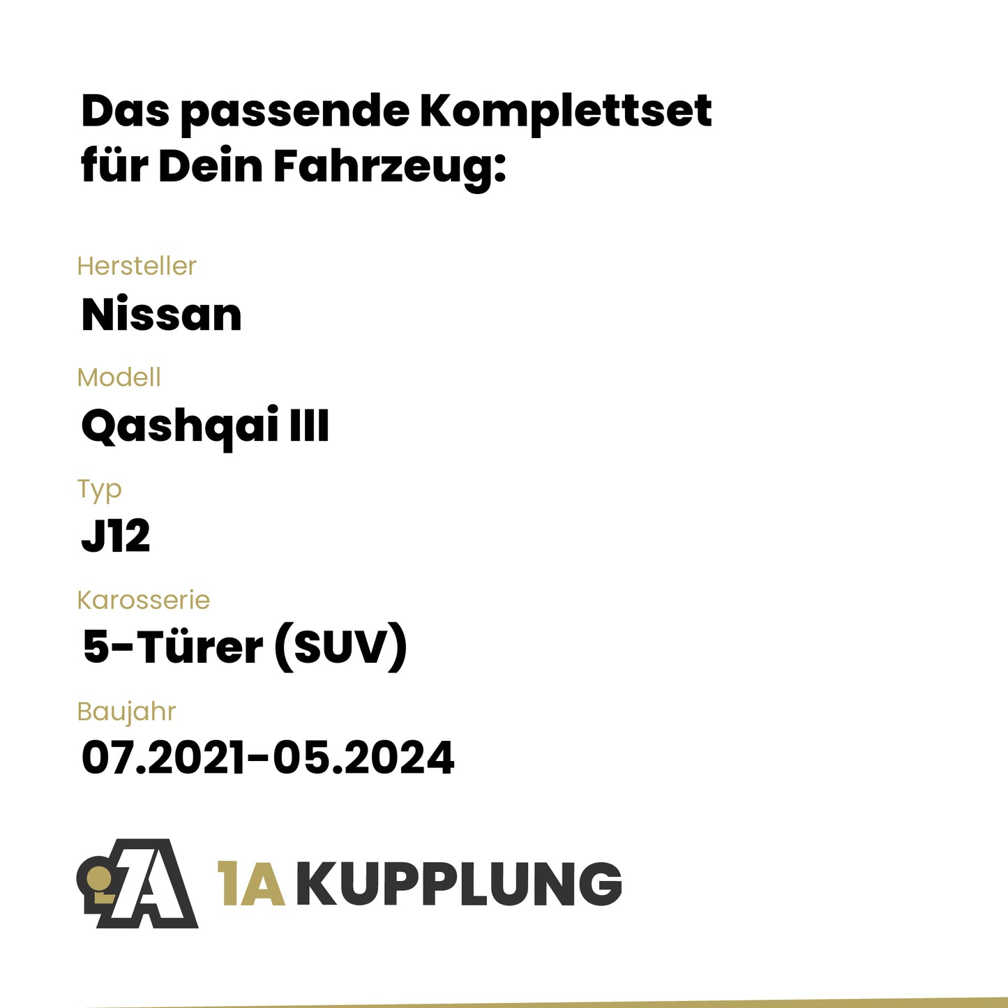 Nissan Qashqai III 5-Türer (SUV) 07.2021-05.2024 J12 BRiNK Anhängerkupplung mit JAEGER Elektrosatz
