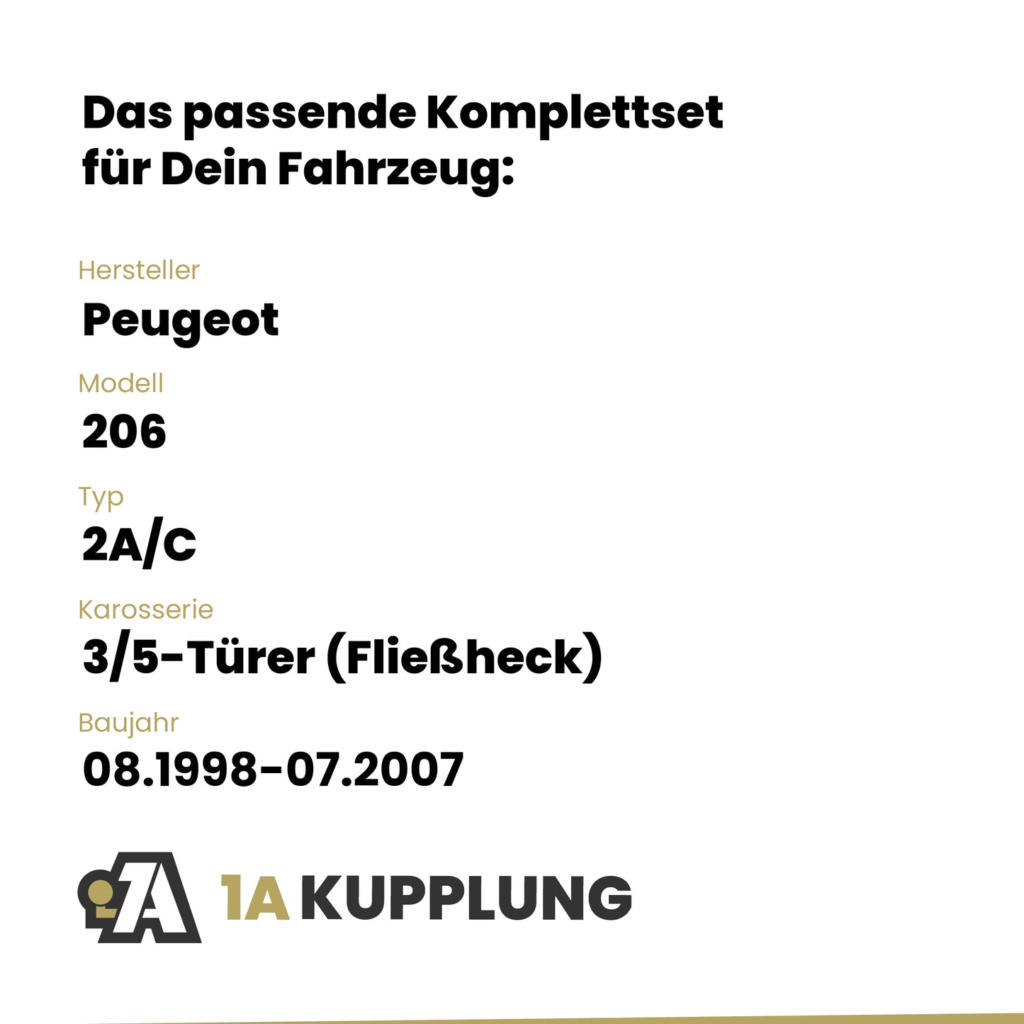 Peugeot 206 3/5-Türer (Fließheck) 08.1998-07.2007 2A/C BRiNK Anhängerkupplung mit JAEGER Elektrosatz
