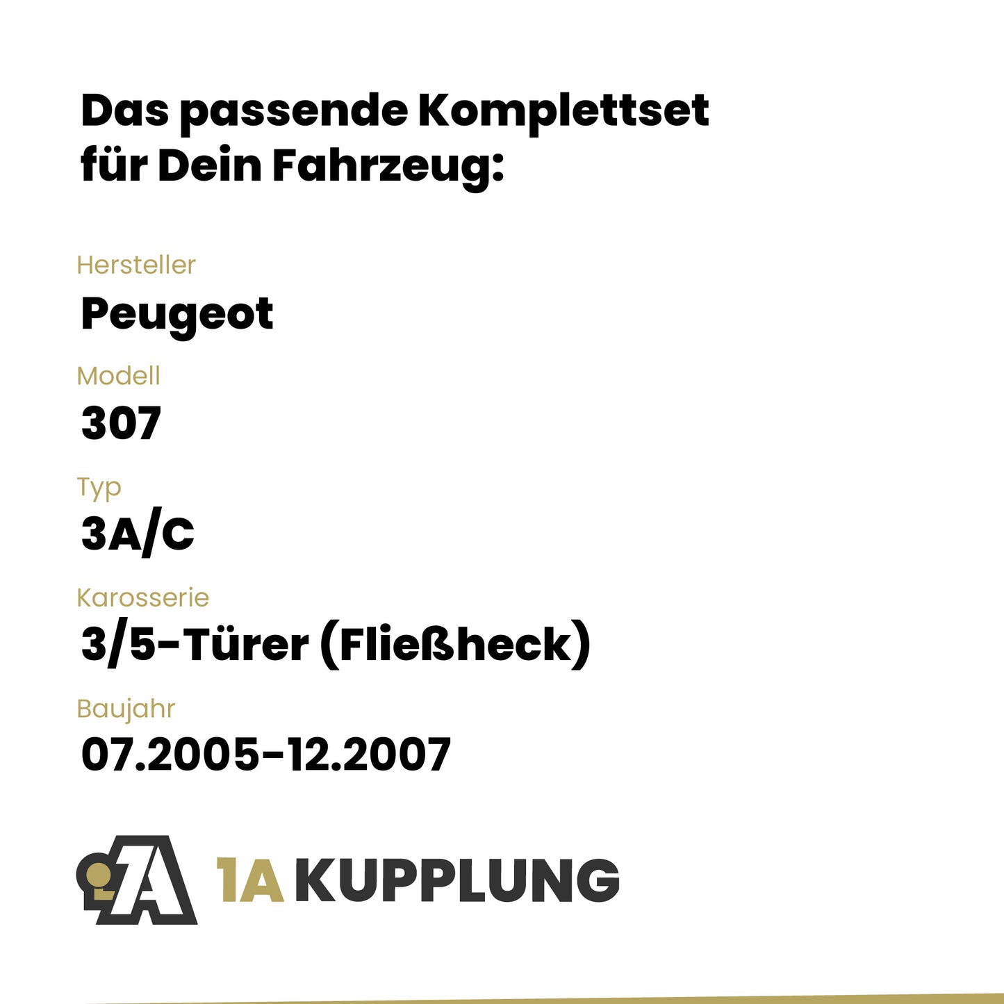 Peugeot 307 3/5-Türer (Fließheck) 07.2005-12.2007 3A/C BRiNK Anhängerkupplung mit JAEGER Elektrosatz