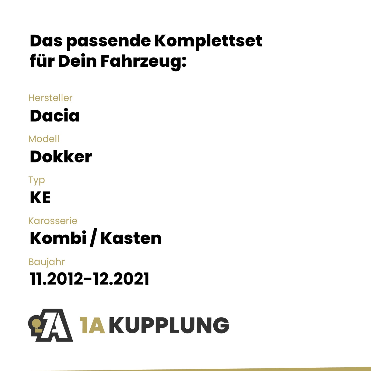 Dacia Dokker Kombi / Kasten 04.2017-12.2021 KE BRiNK Anhängerkupplung mit JAEGER Elektrosatz