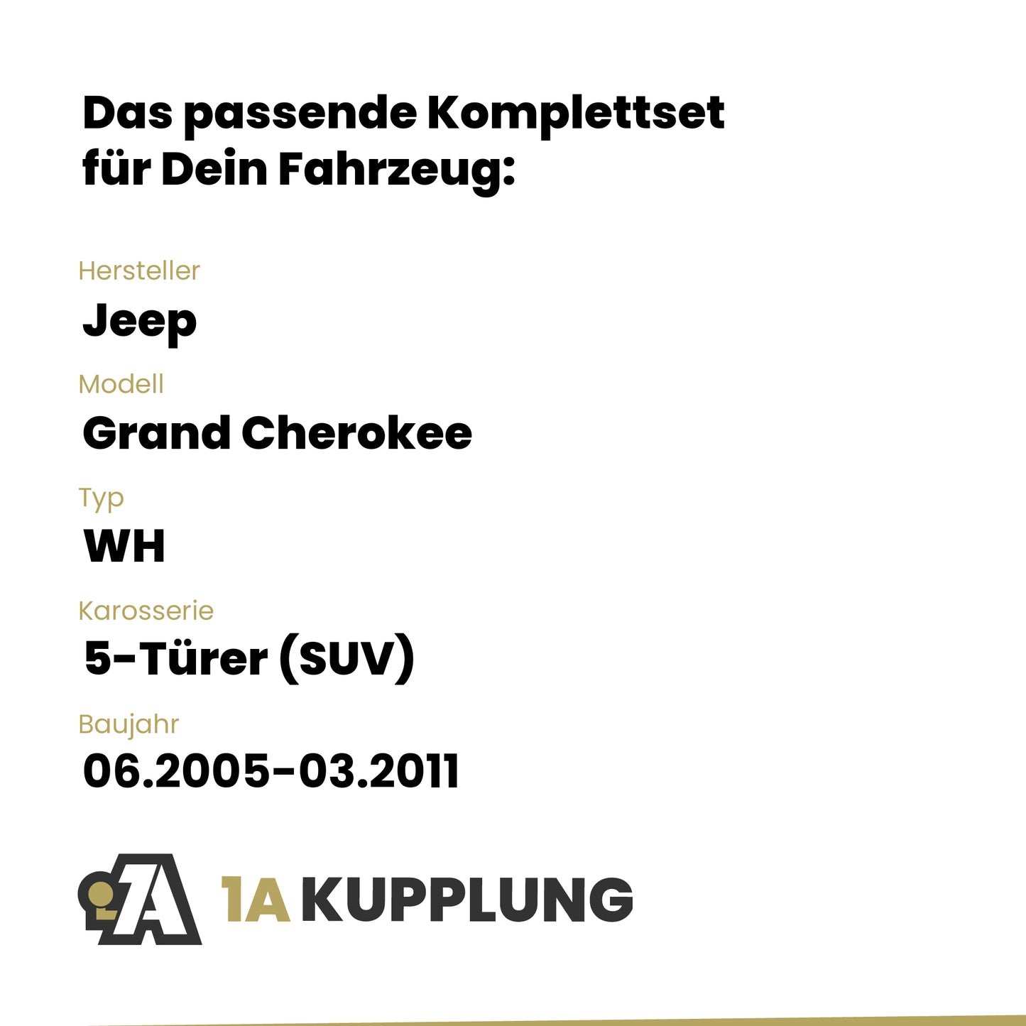 Jeep Grand Cherokee 5-Türer (SUV) 06.2005-03.2011 WH BRiNK Anhängerkupplung mit JAEGER Elektrosatz