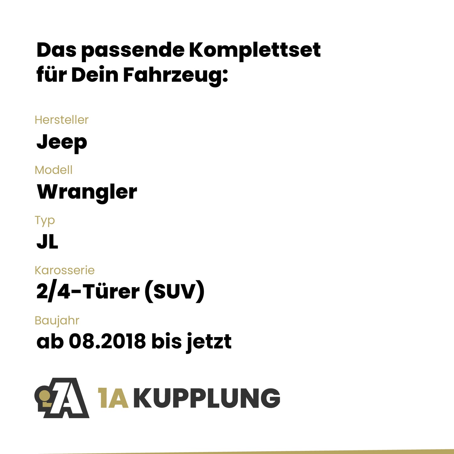 Jeep Wrangler 2/4-Türer (SUV) ab 08.2018 JL BRiNK Anhängerkupplung mit JAEGER Elektrosatz