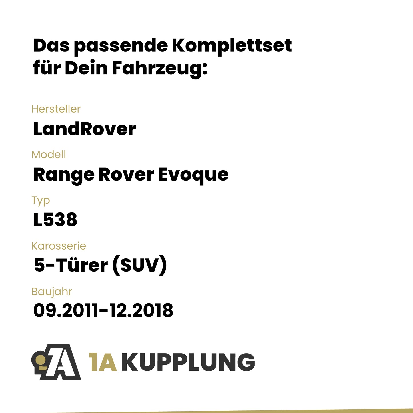LandRover Range Rover Evoque 5-Türer (SUV) 10.2013-12.2018 L538 BRiNK Anhängerkupplung mit JAEGER Elektrosatz