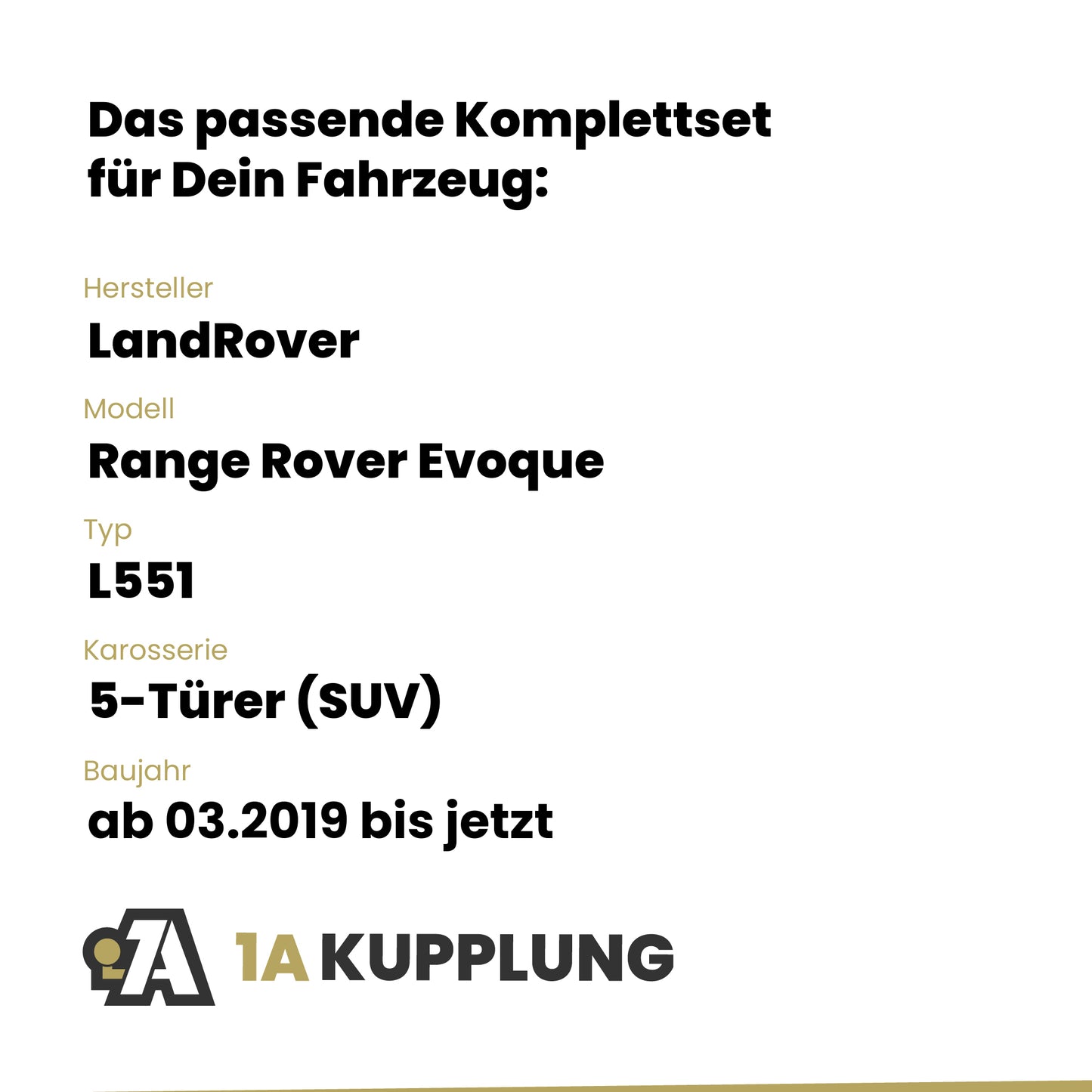 LandRover Range Rover Evoque 5-Türer (SUV) 03.2019-12.2020 L551 BRiNK Anhängerkupplung mit JAEGER Elektrosatz