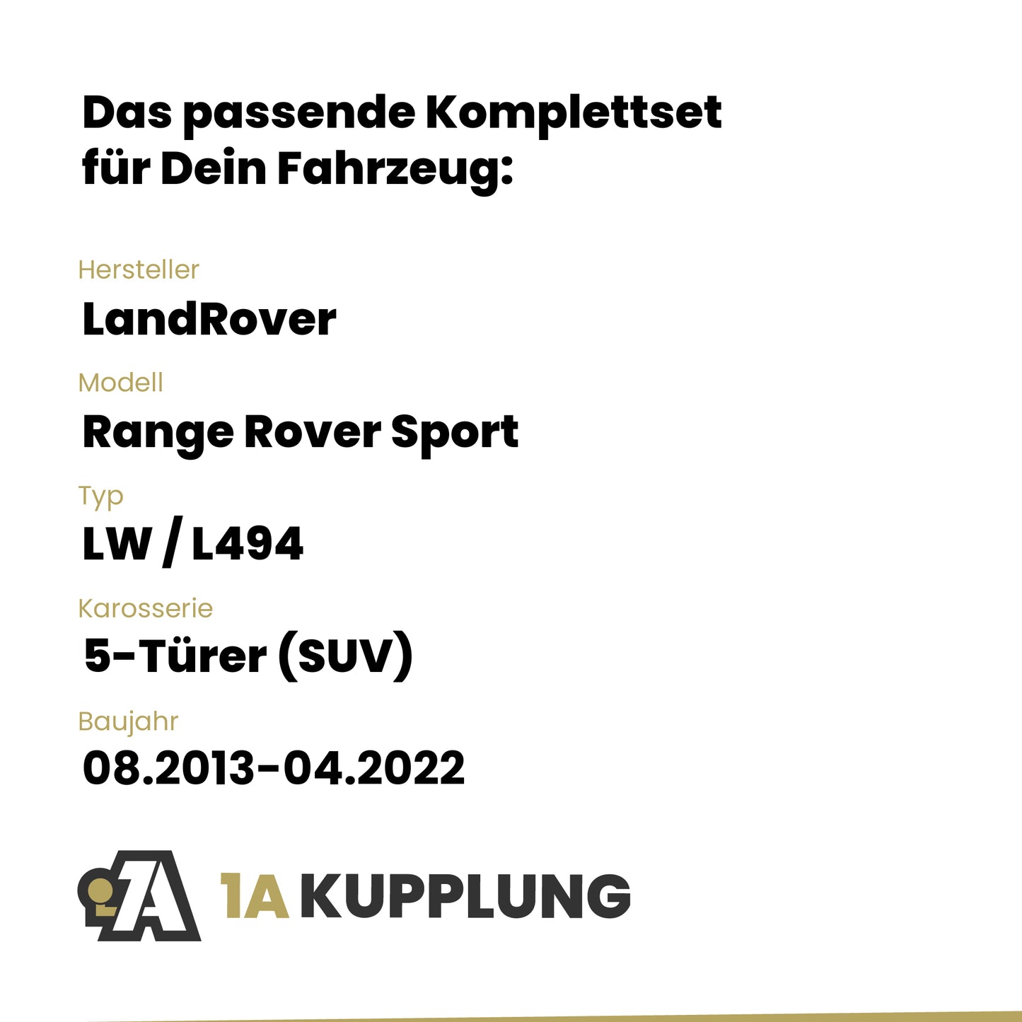 LandRover Range Rover Sport 5-Türer (SUV) 08.2013-04.2022 LW / L494 BRiNK Anhängerkupplung mit JAEGER Elektrosatz