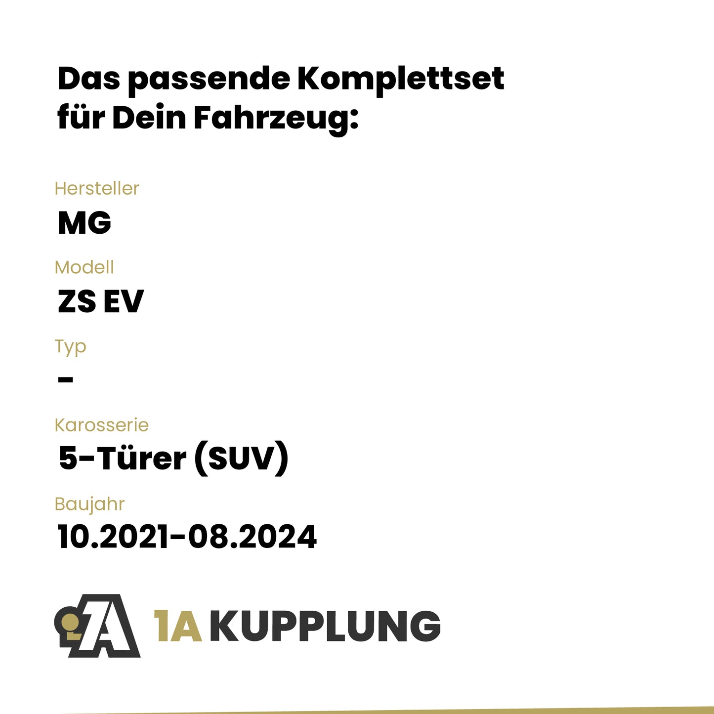 MG ZS EV 5-Türer (SUV) 10.2021-08.2024 - BRiNK Anhängerkupplung mit JAEGER Elektrosatz