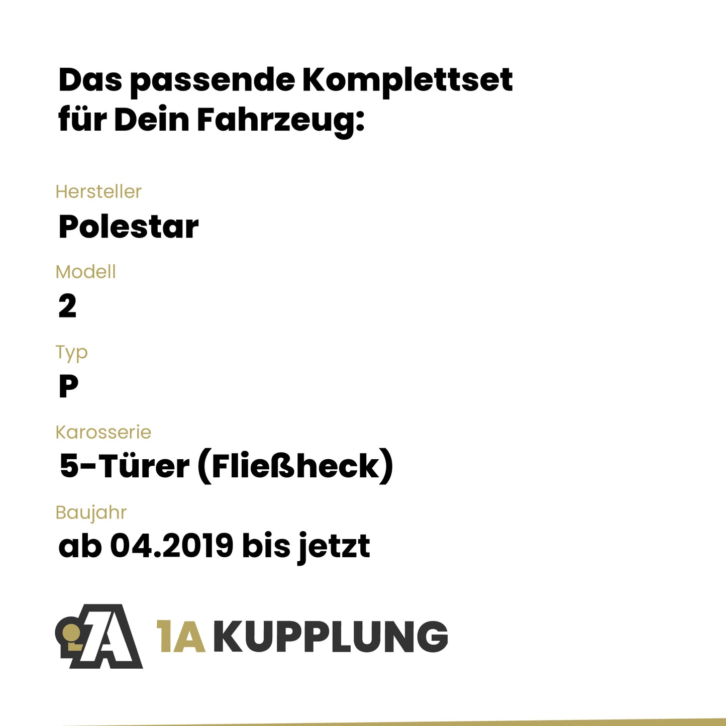 Polestar 2 5-Türer (Fließheck) ab 06.2021 P BRiNK Anhängerkupplung mit JAEGER Elektrosatz
