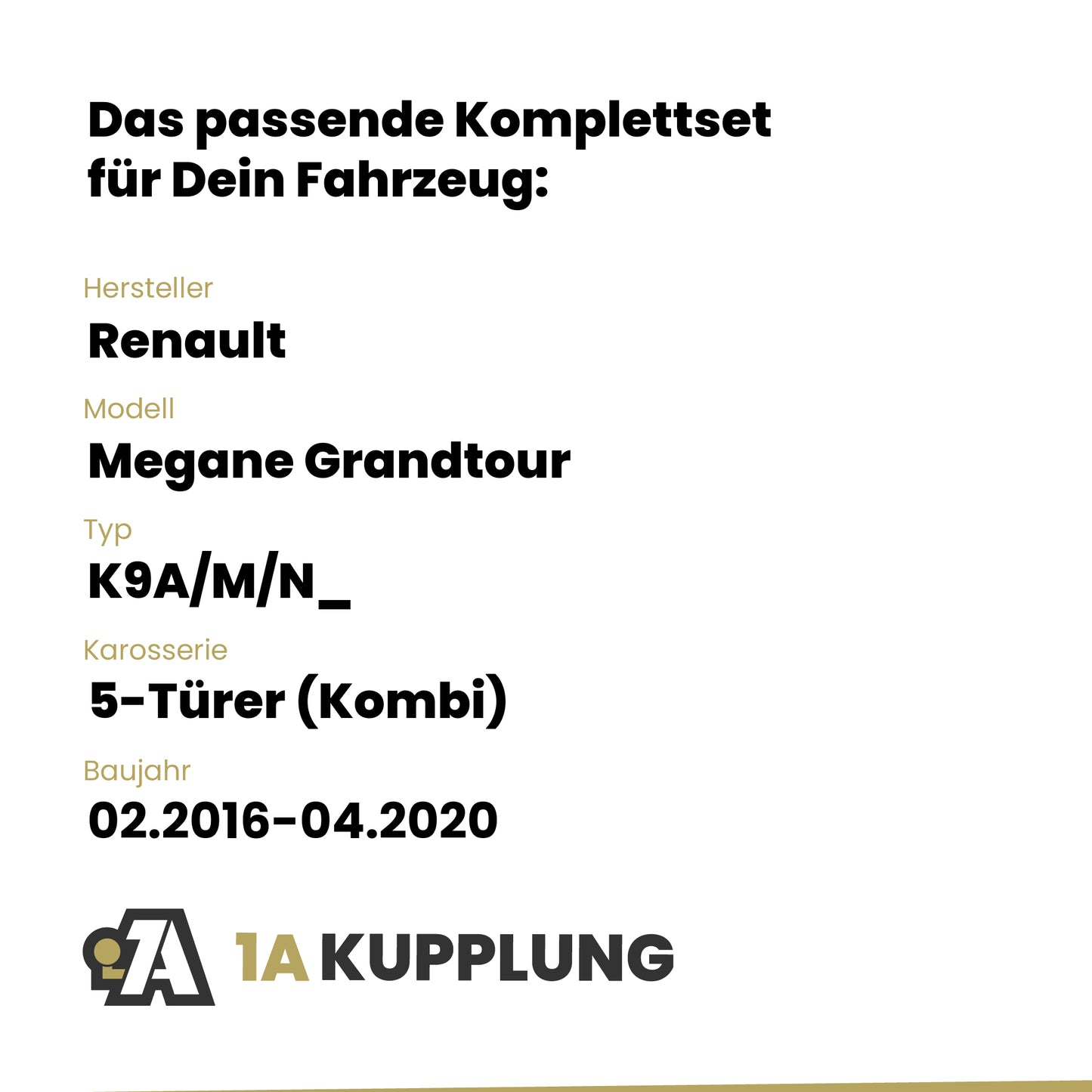 Renault Megane Grandtour 5-Türer (Kombi) 02.2016-04.2020 K9A/M/N_ BRiNK Anhängerkupplung mit JAEGER Elektrosatz