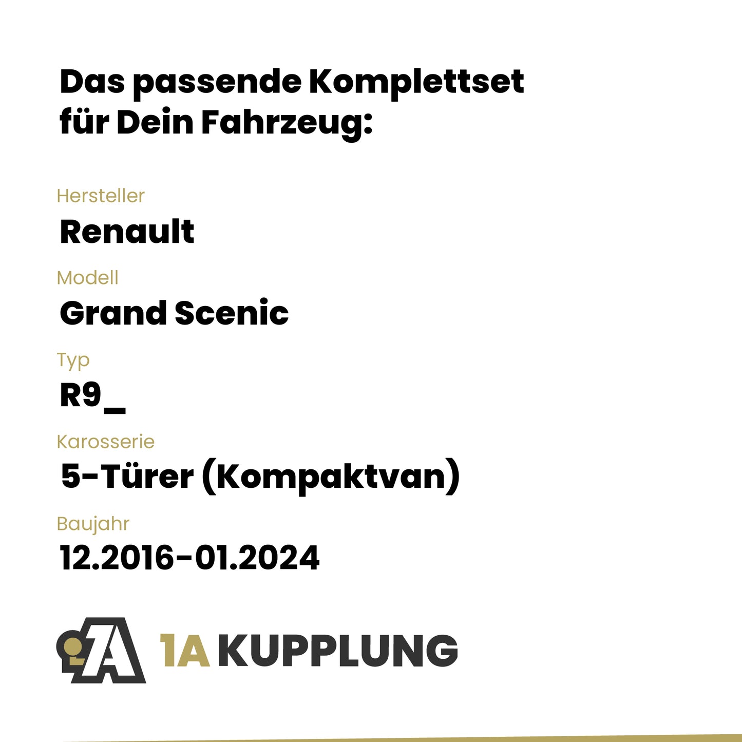 Renault Grand Scenic 5-Türer (Kompaktvan) 12.2016-01.2024 R9_ BRiNK Anhängerkupplung mit JAEGER Elektrosatz