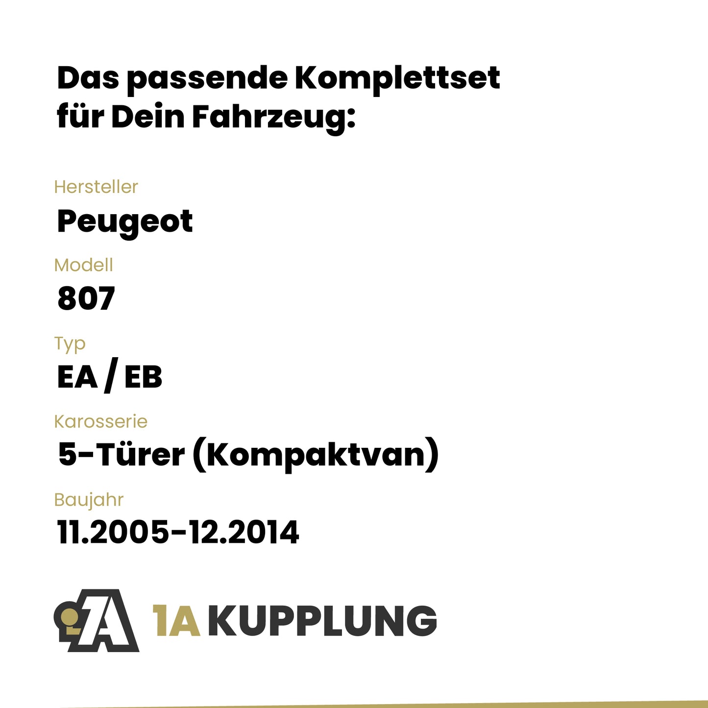 Peugeot 807 5-Türer (Kompaktvan) 11.2005-12.2011 EA / EB BRiNK Anhängerkupplung mit JAEGER Elektrosatz