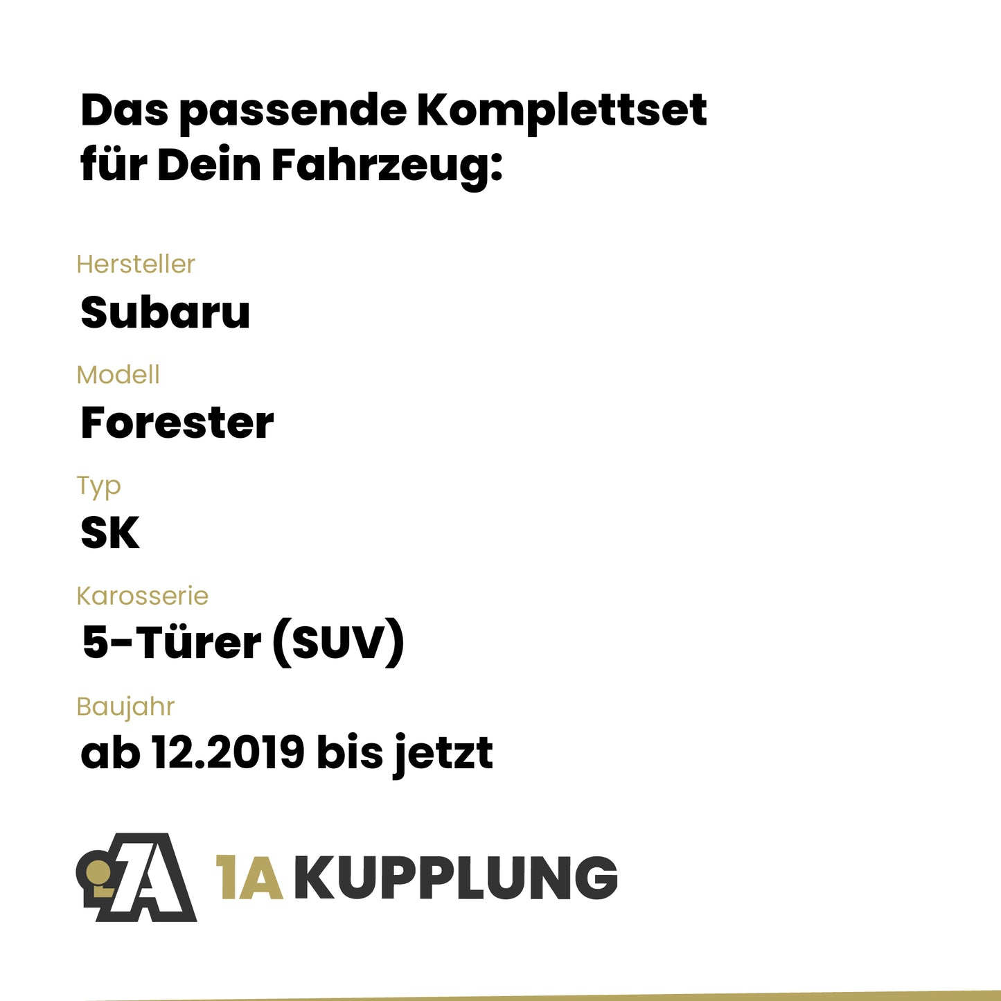 Subaru Forester 5-Türer (SUV) ab 12.2019 SK BRiNK Anhängerkupplung mit JAEGER Elektrosatz