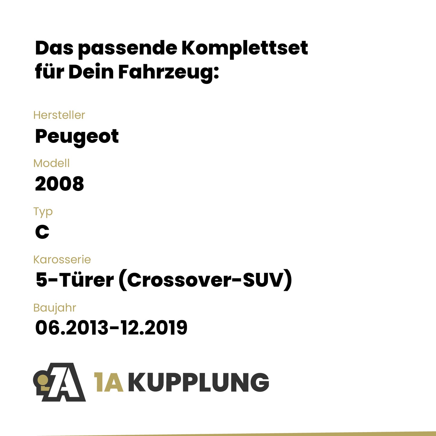 Peugeot 2008 5-Türer (Crossover-SUV) 06.2013-12.2019 C BRiNK Anhängerkupplung mit JAEGER Elektrosatz