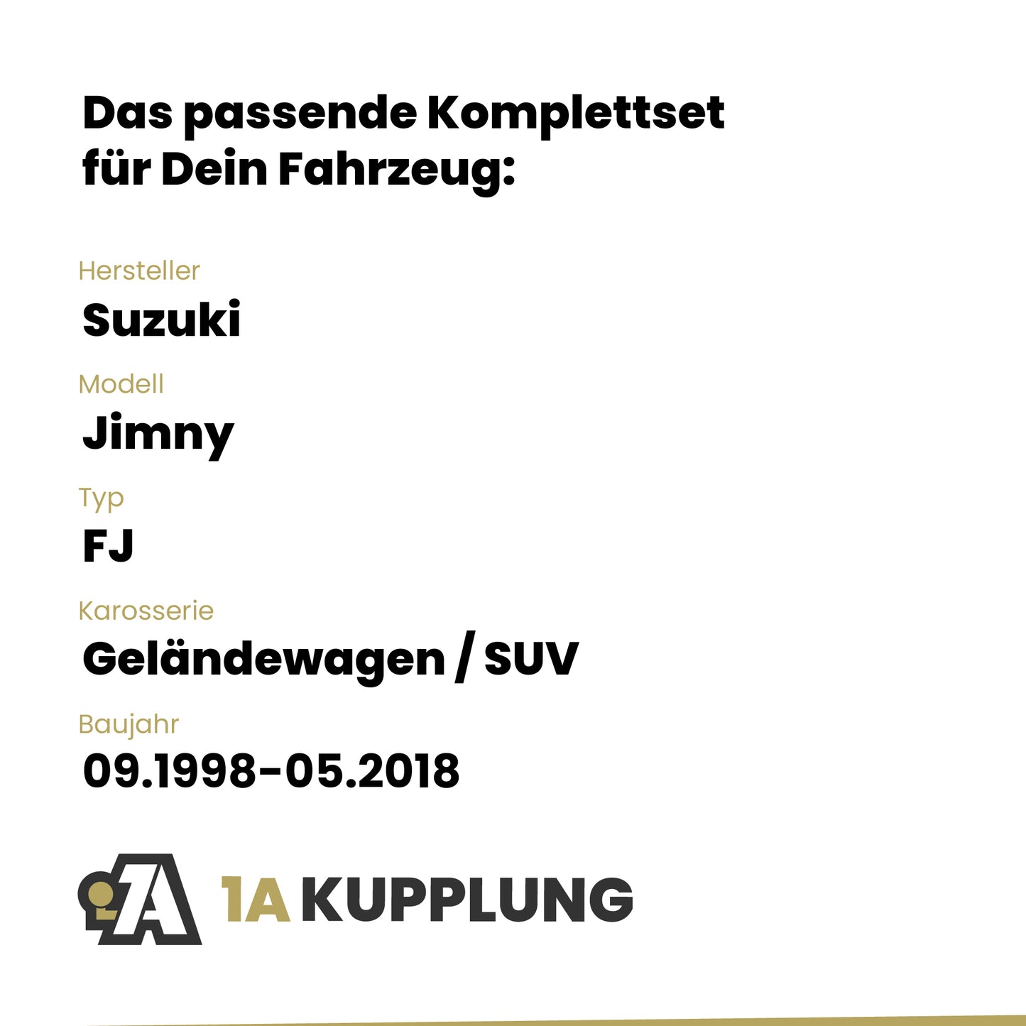 Suzuki Jimny Geländewagen / SUV 08.2001-05.2018 FJ BRiNK Anhängerkupplung mit JAEGER Elektrosatz