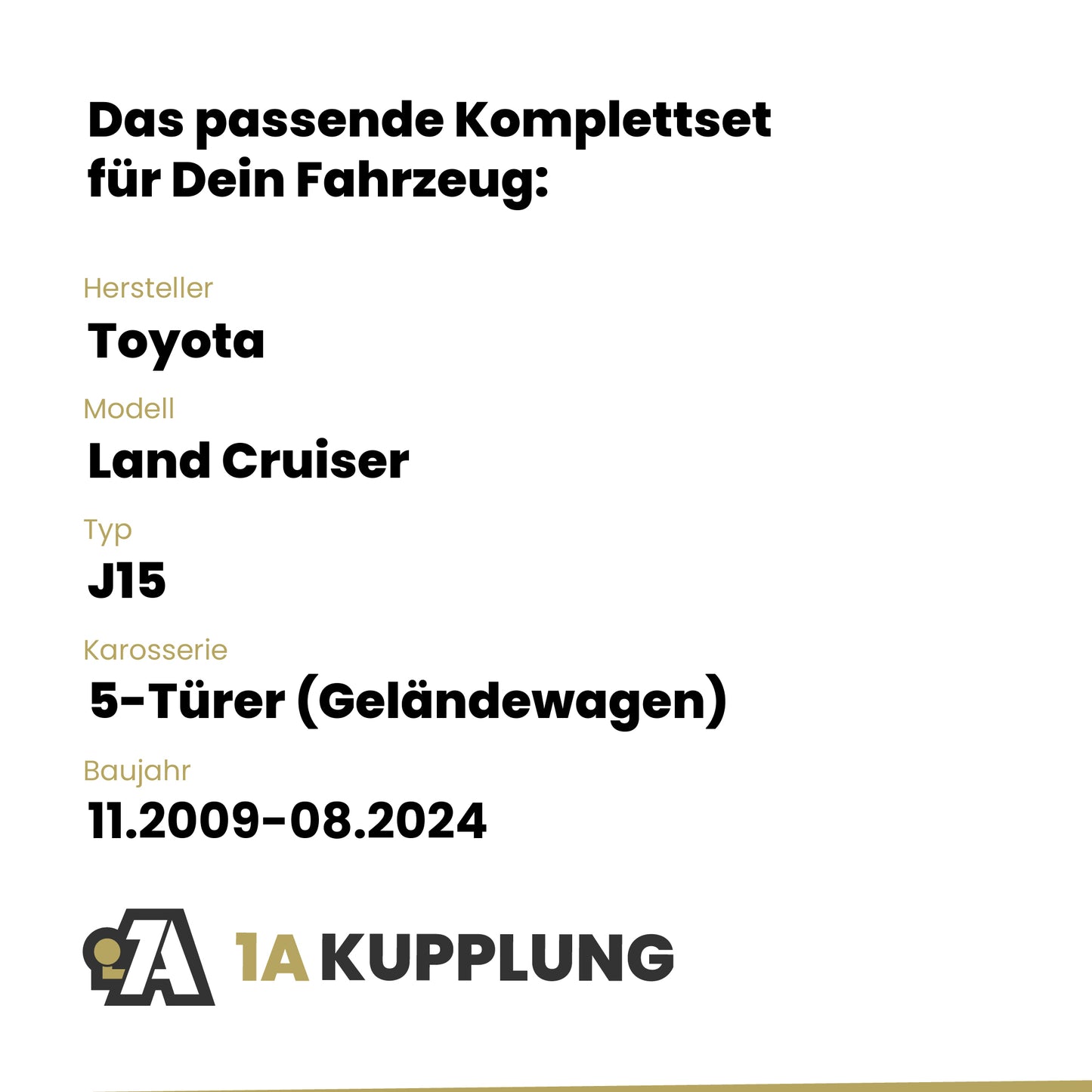 Toyota Land Cruiser 5-Türer (Geländewagen) 11.2009-08.2024 J15 BRiNK Anhängerkupplung mit JAEGER Elektrosatz