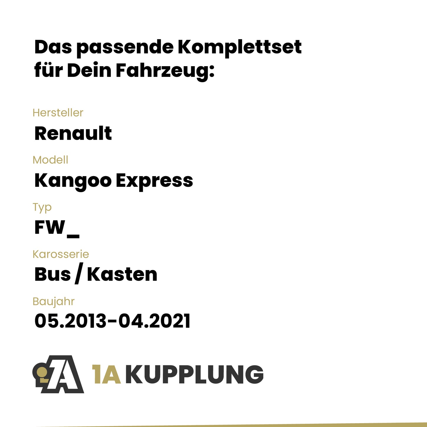 Renault Kangoo Express Bus / Kasten 05.2013-04.2021 FW_ BRiNK Anhängerkupplung mit JAEGER Elektrosatz