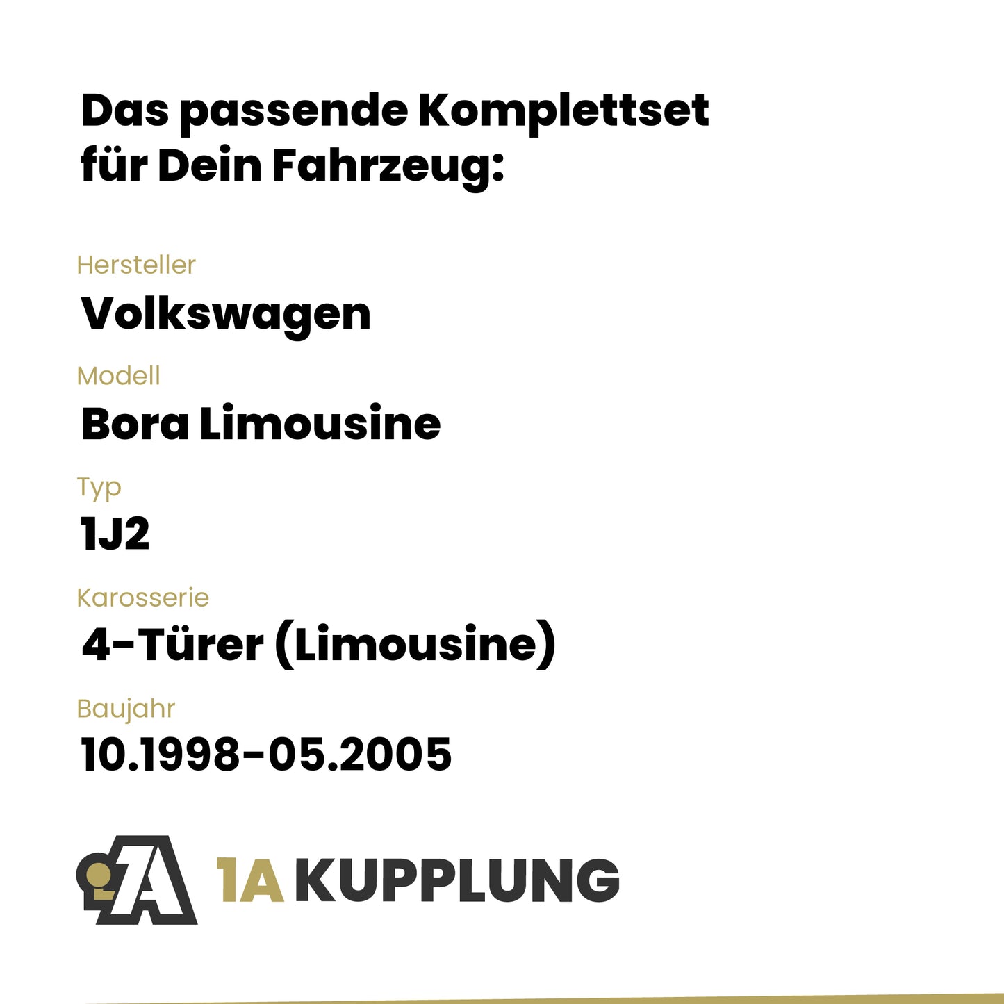 VW Bora Limousine 4-Türer (Limousine) 10.1998-05.2005 1J2 BRiNK Anhängerkupplung mit JAEGER Elektrosatz