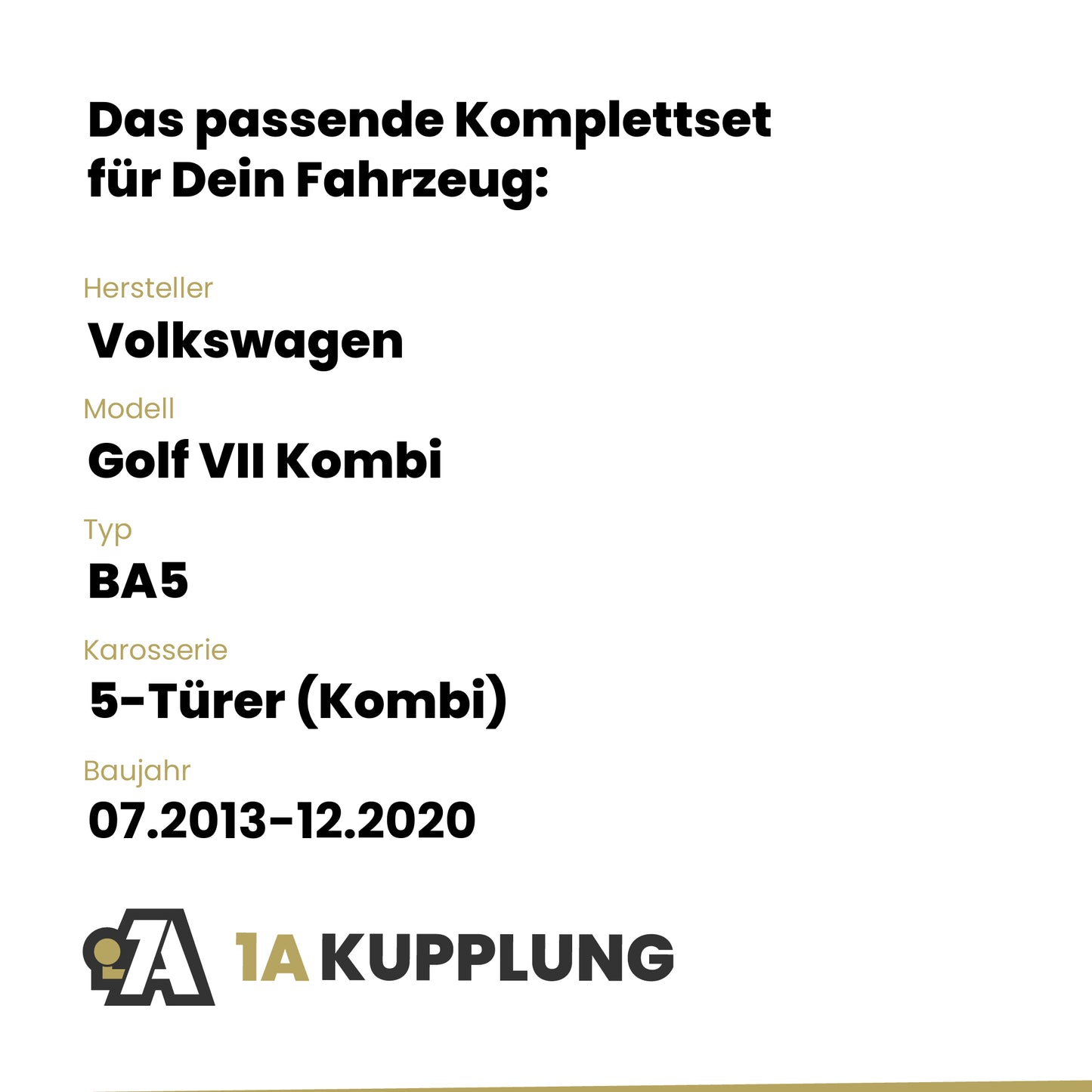 VW Golf VII Kombi 5-Türer (Kombi) ab 06.2014 BA5 BRiNK Anhängerkupplung mit JAEGER Elektrosatz