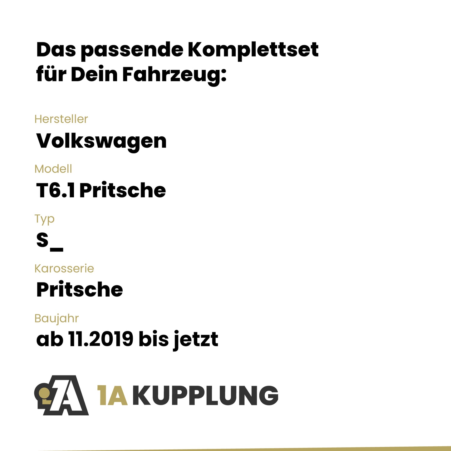 VW T6.1 Pritsche Pritsche ab 11.2019 S_ BRiNK Anhängerkupplung mit JAEGER Elektrosatz