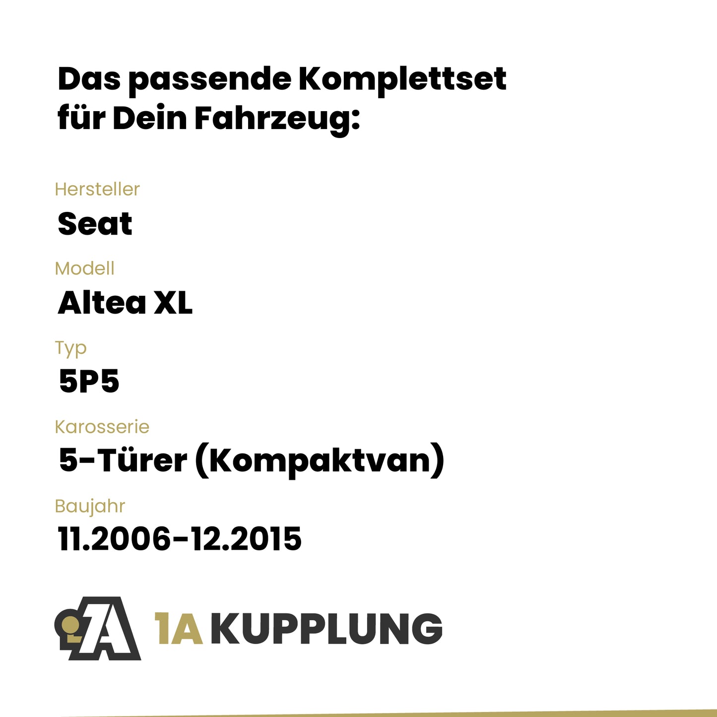 Seat Altea XL 5-Türer (Kompaktvan) 02.2009-12.2015 5P5 BRiNK Anhängerkupplung mit JAEGER Elektrosatz