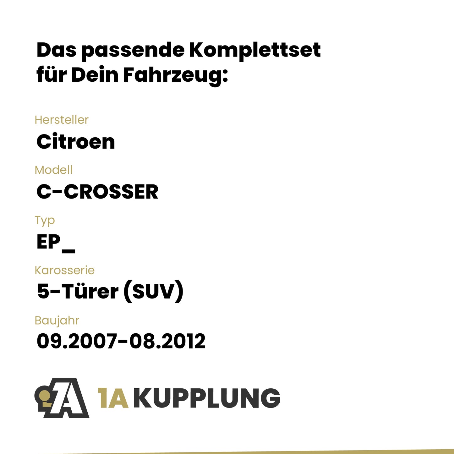 Citroen C-CROSSER 5-Türer (SUV) 09.2007-08.2012 EP_ BRiNK Anhängerkupplung mit JAEGER Elektrosatz