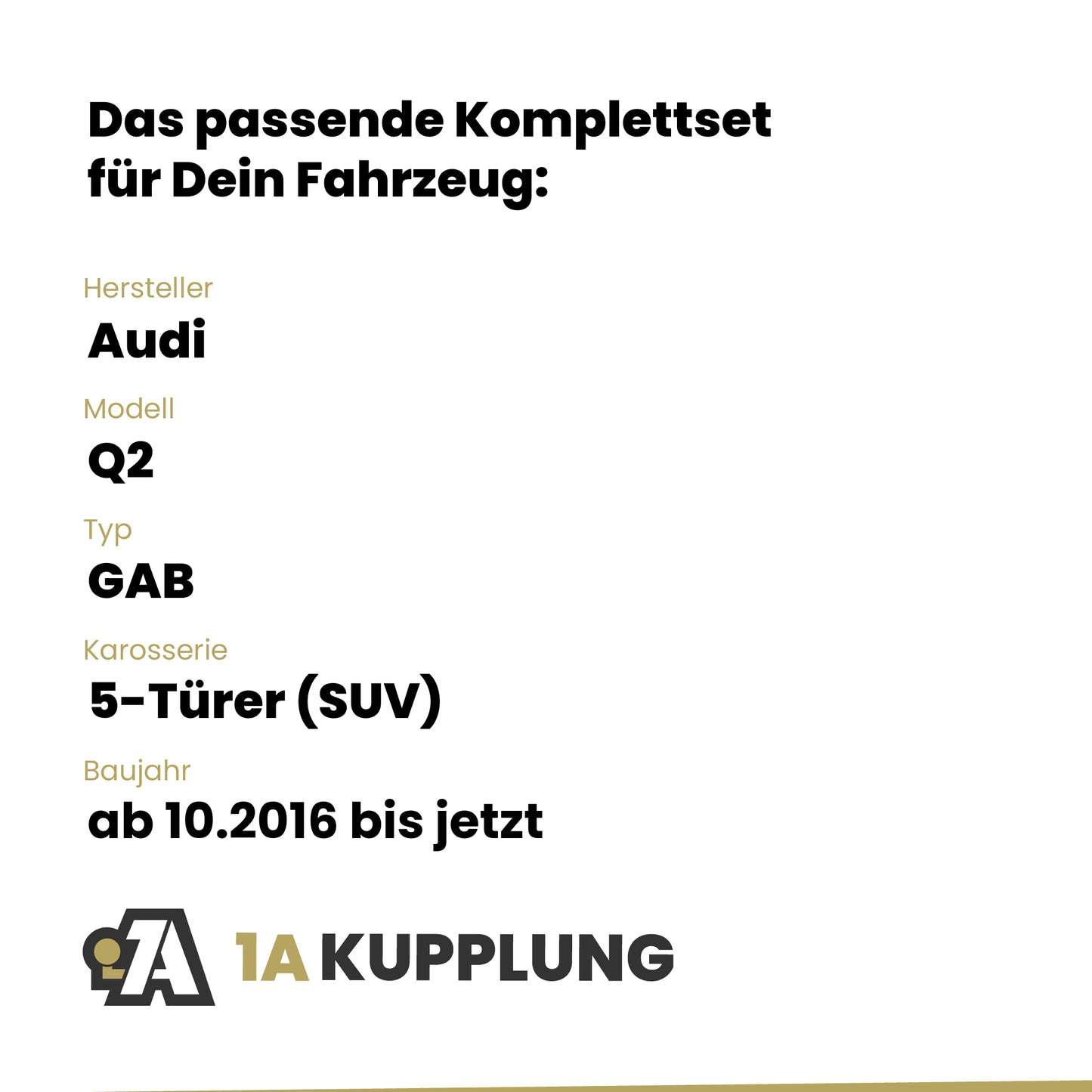 Audi Q2 5-Türer (SUV) ab 10.2016 GAB BRiNK Anhängerkupplung mit JAEGER Elektrosatz