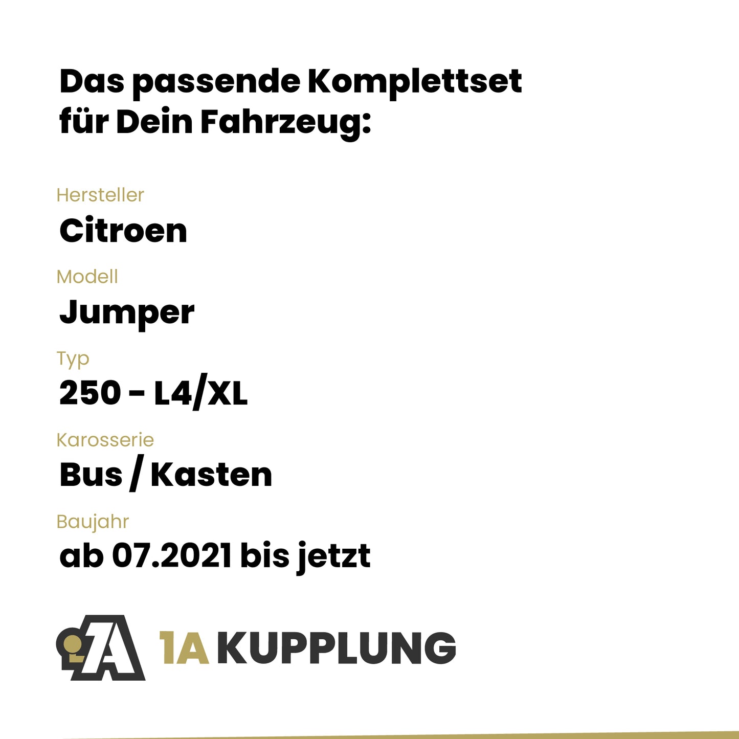 Citroen Jumper Bus / Kasten ab 07.2021 250 - L4/XL BRiNK Anhängerkupplung mit JAEGER Elektrosatz