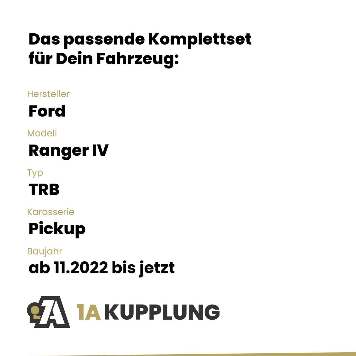 Ford Ranger IV Pickup ab 11.2022 TRB BRiNK Anhängerkupplung mit JAEGER Elektrosatz