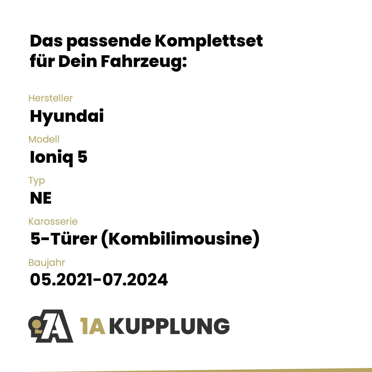 Hyundai Ioniq 5 5-Türer (Kombilimousine) 05.2021-07.2024 NE BRiNK Anhängerkupplung mit JAEGER Elektrosatz