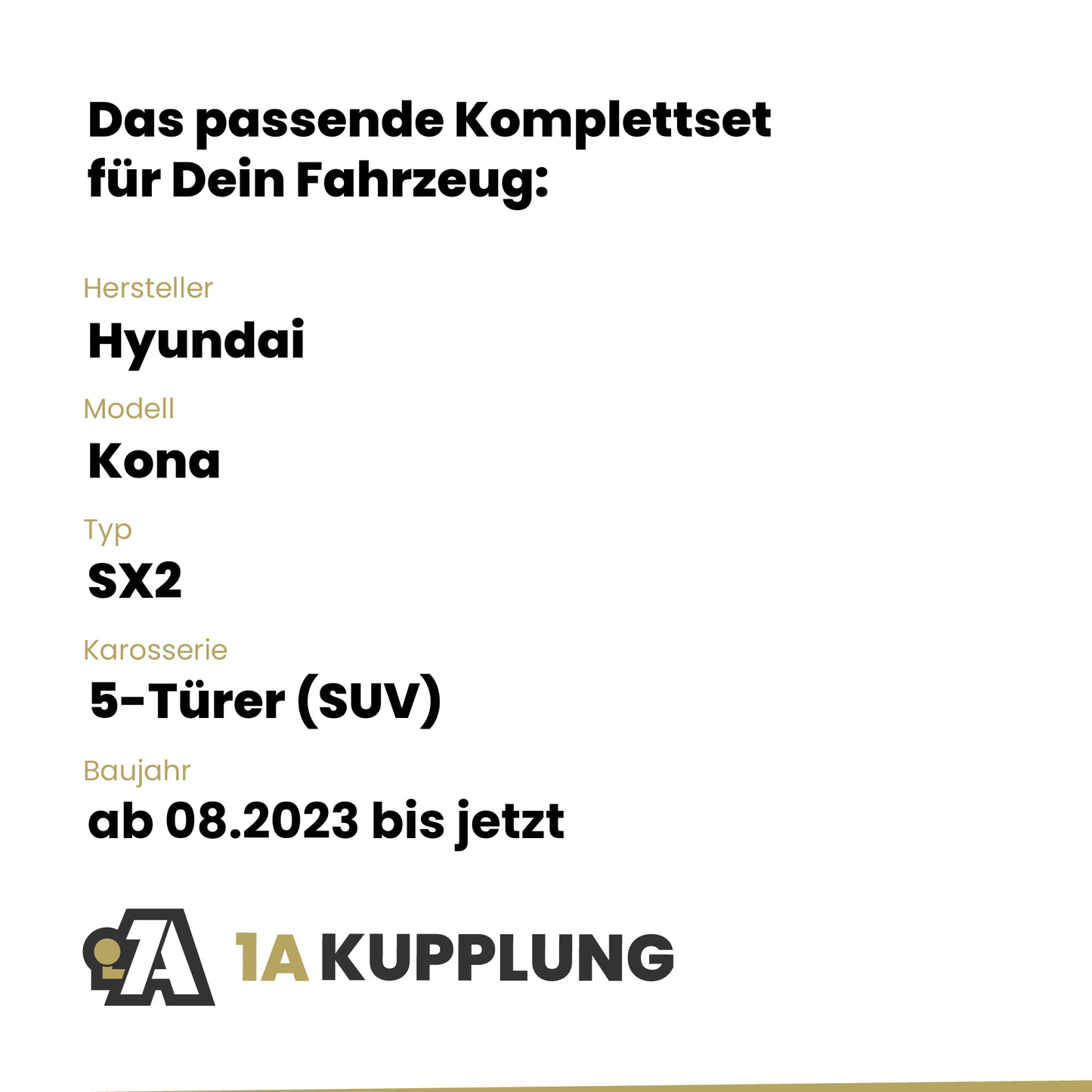 Hyundai Kona 5-Türer (SUV) ab 08.2023 SX2 BRiNK Anhängerkupplung mit JAEGER Elektrosatz