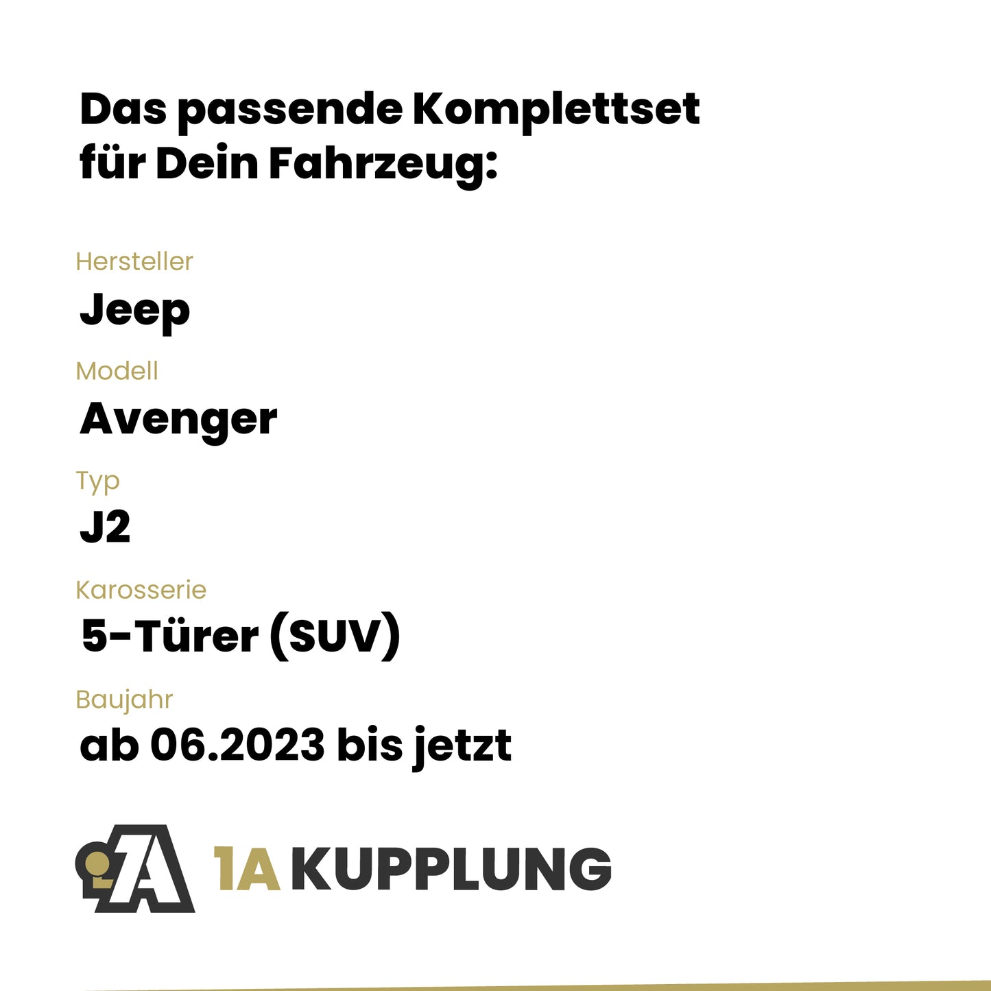 Jeep Avenger 5-Türer (SUV) ab 06.2023 J2 BRiNK Anhängerkupplung mit JAEGER Elektrosatz