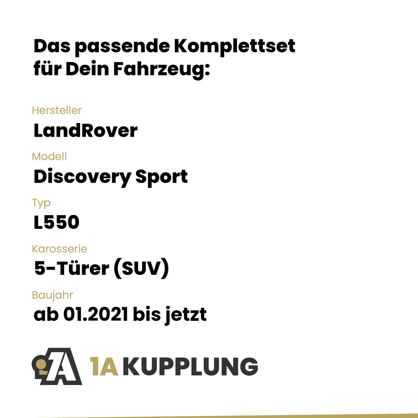 LandRover Discovery Sport 5-Türer (SUV) ab 01.2021 L550 BRiNK Anhängerkupplung mit JAEGER Elektrosatz