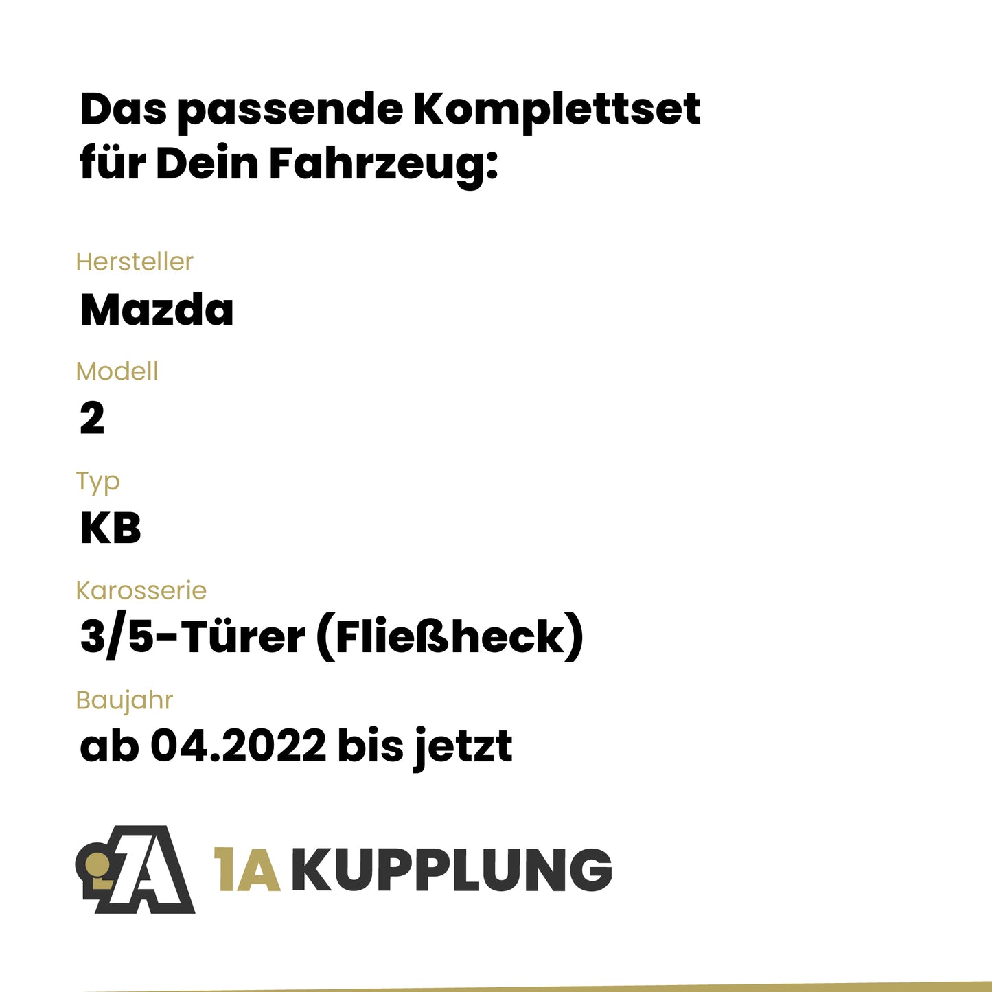 Mazda 2 3/5-Türer (Fließheck) ab 02.2024 KB BRiNK Anhängerkupplung mit JAEGER Elektrosatz