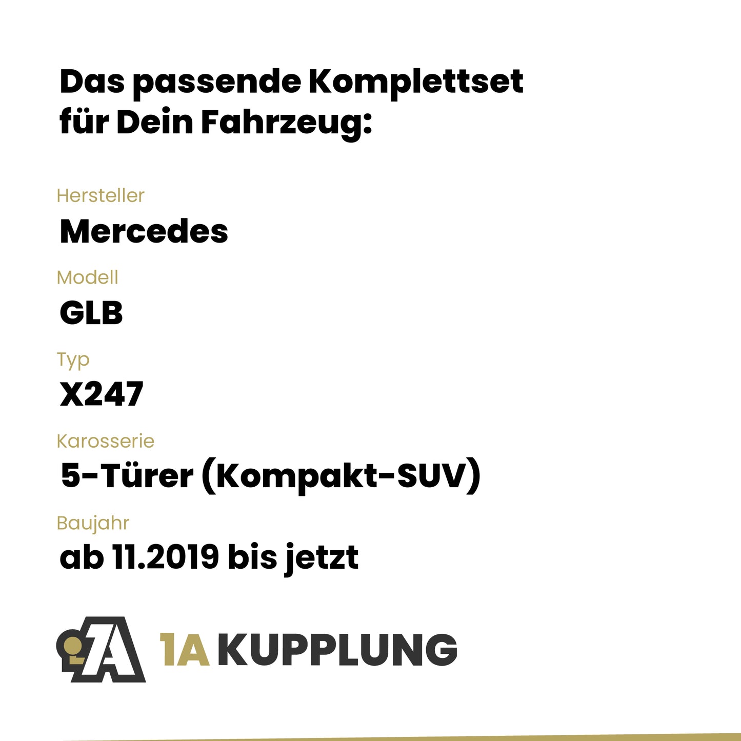 Mercedes GLB 5-Türer (Kompakt-SUV) ab 11.2019 X247 BRiNK Anhängerkupplung mit JAEGER Elektrosatz