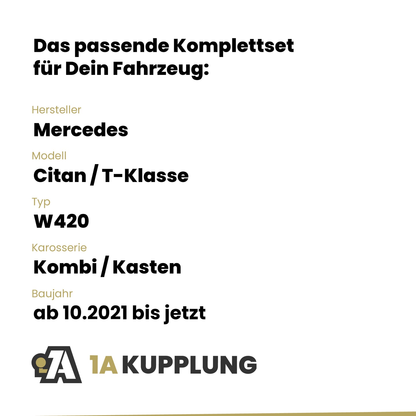 Mercedes Citan / T-Klasse Kombi / Kasten ab 10.2021 W420 BRiNK Anhängerkupplung mit JAEGER Elektrosatz