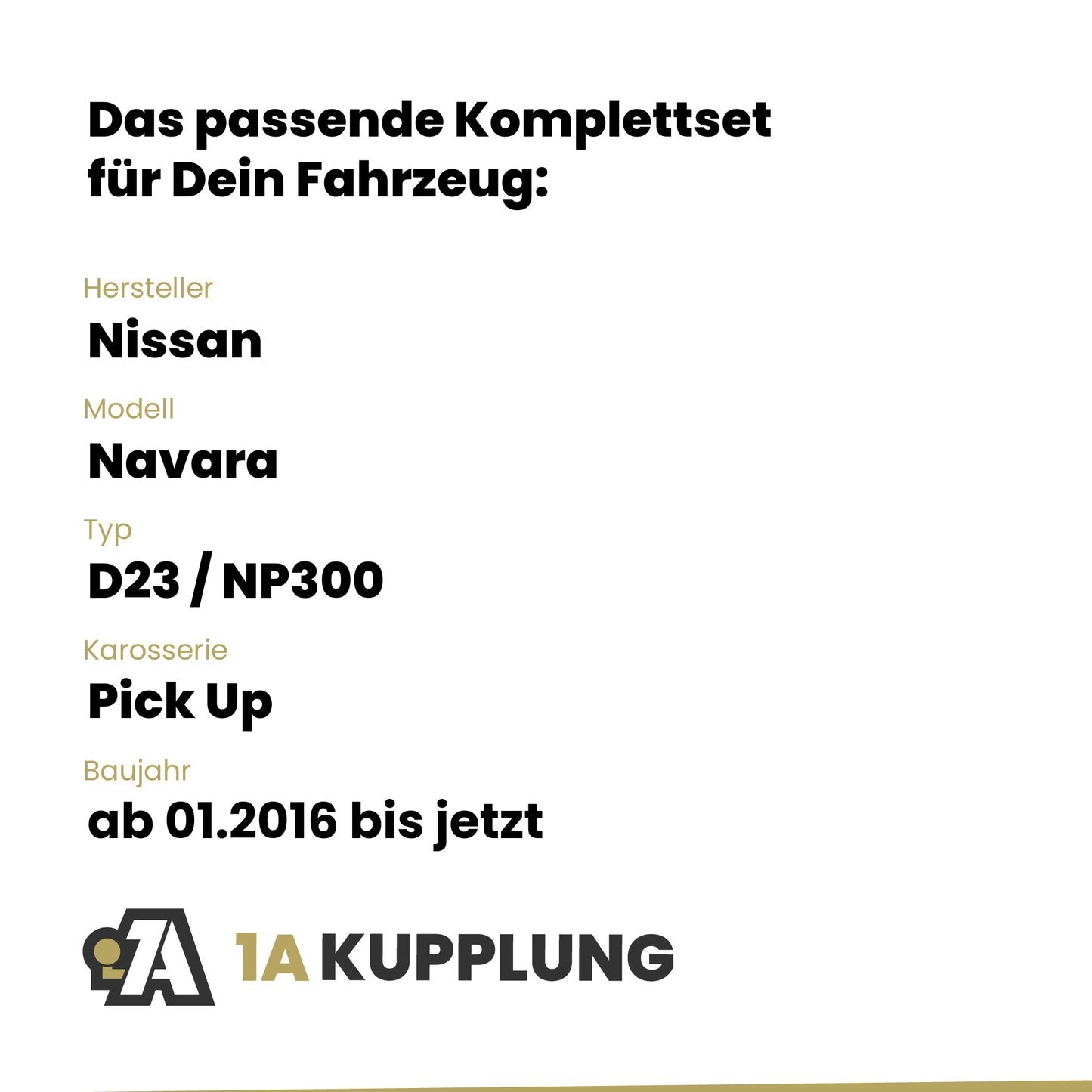 Nissan Navara Pick Up ab 01.2016 D23 / NP300 BRiNK Anhängerkupplung mit JAEGER Elektrosatz