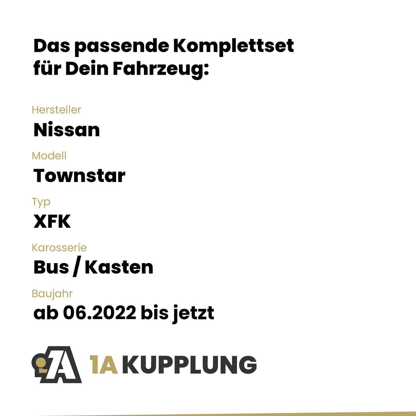 Nissan Townstar Bus / Kasten ab 06.2022 XFK BRiNK Anhängerkupplung mit JAEGER Elektrosatz