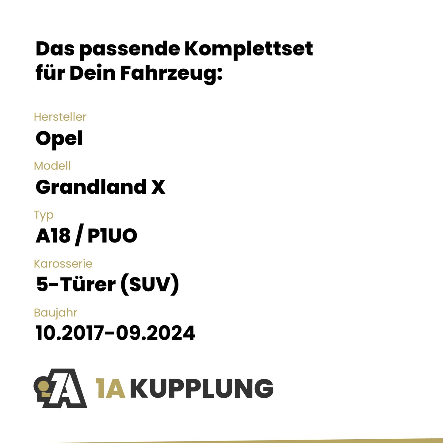 Opel Grandland X 5-Türer (SUV) ab 01.2021 A18 / P1UO BRiNK Anhängerkupplung mit JAEGER Elektrosatz
