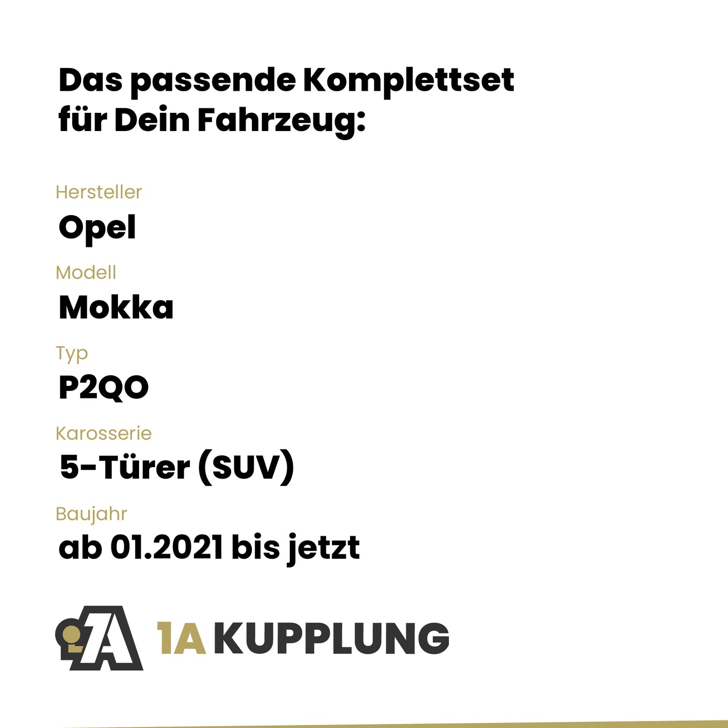 Opel Mokka 5-Türer (SUV) ab 01.2021 P2QO BRiNK Anhängerkupplung mit JAEGER Elektrosatz