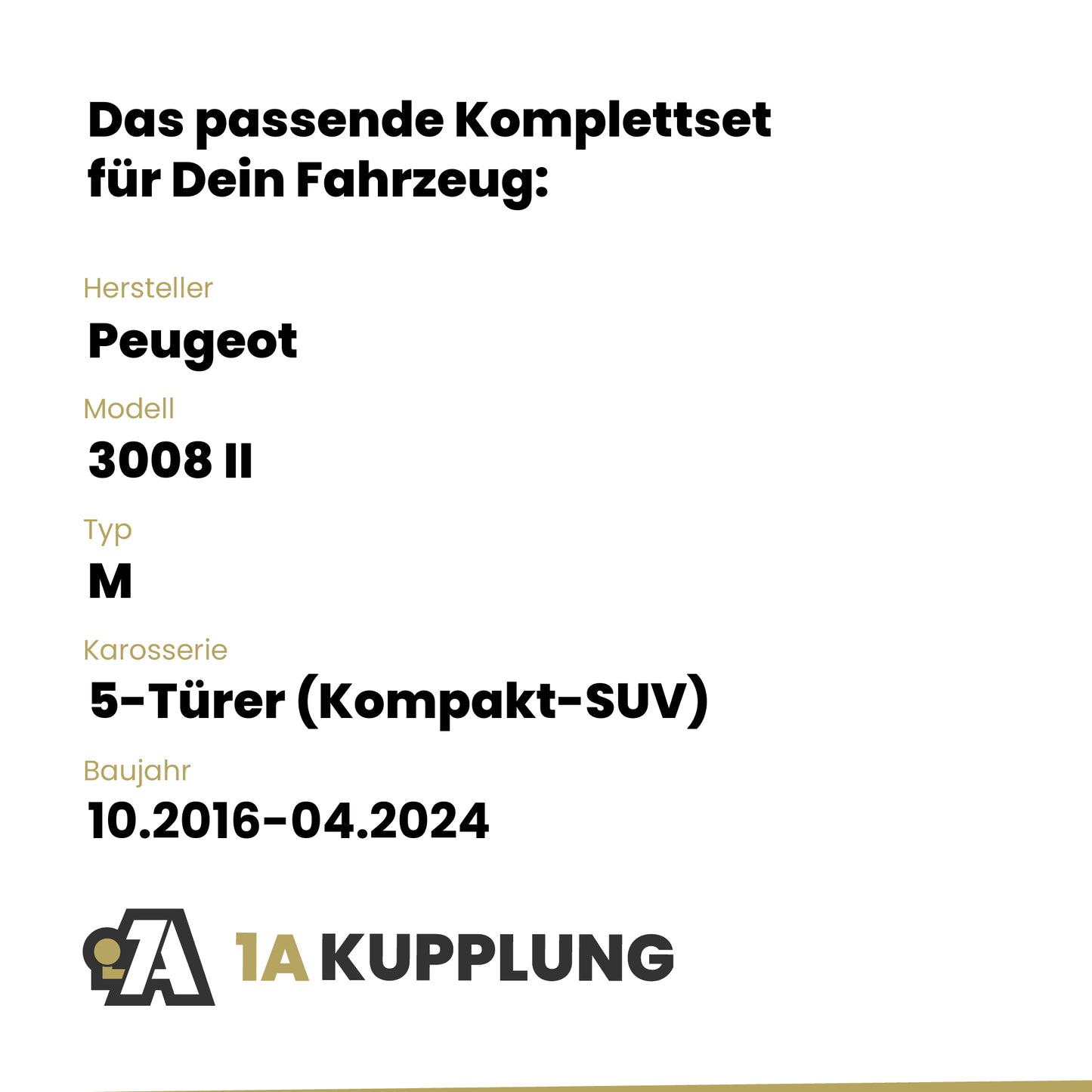 Peugeot 3008 II 5-Türer (Kompakt-SUV) ab 10.2019 M BRiNK Anhängerkupplung mit JAEGER Elektrosatz