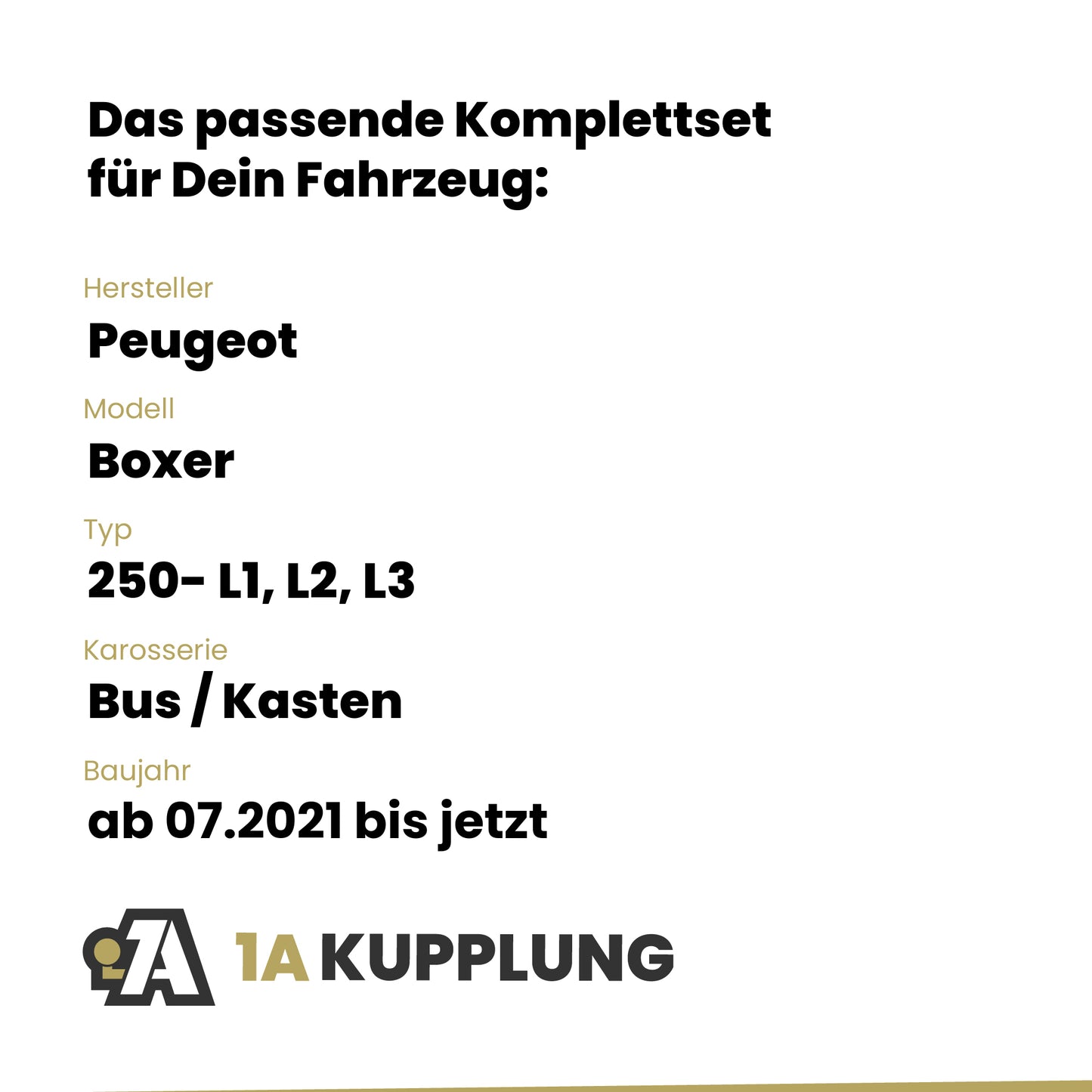 Peugeot Boxer Bus / Kasten ab 07.2021 250- L1, L2, L3 BRiNK Anhängerkupplung mit JAEGER Elektrosatz