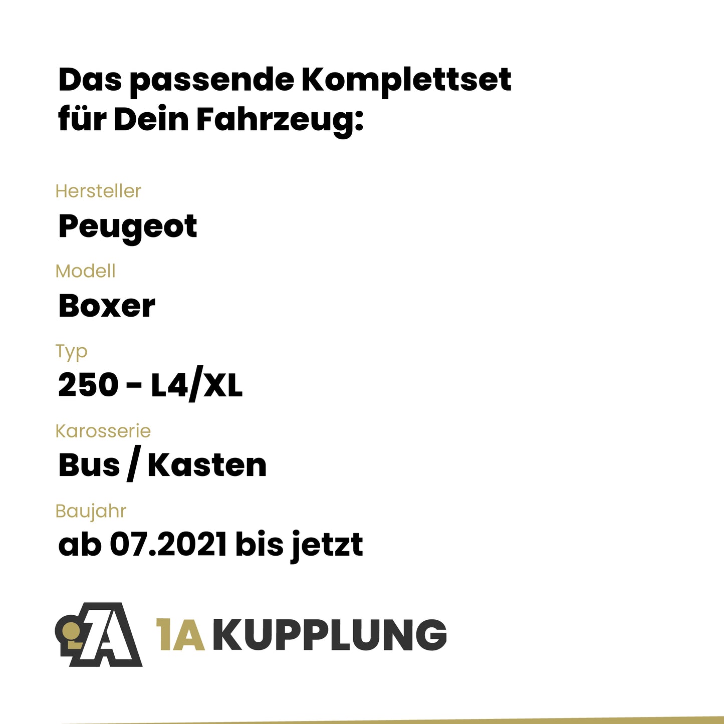 Peugeot Boxer Bus / Kasten 07.2021-06.2024 250 - L4/XL BRiNK Anhängerkupplung mit JAEGER Elektrosatz