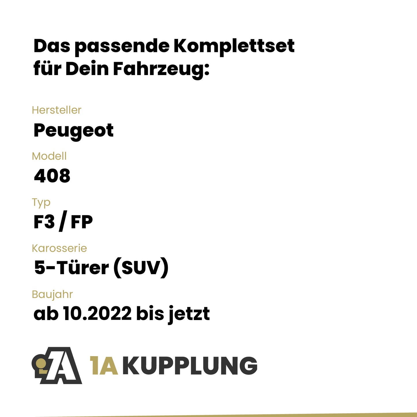 Peugeot 408 5-Türer (SUV) ab 10.2022 F3 / FP BRiNK Anhängerkupplung mit JAEGER Elektrosatz