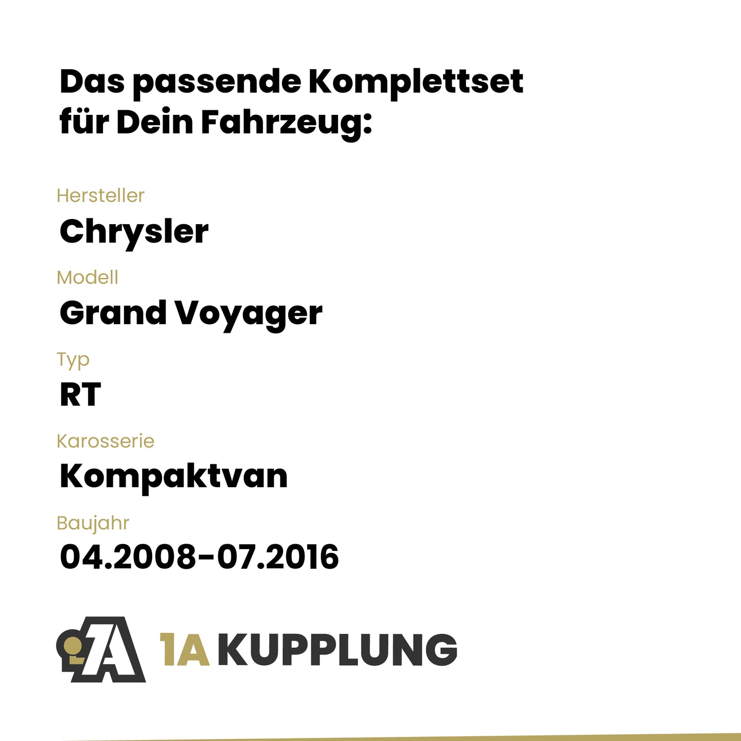 Chrysler Grand Voyager Kompaktvan 04.2008-07.2016 RT BRiNK Anhängerkupplung mit JAEGER Elektrosatz