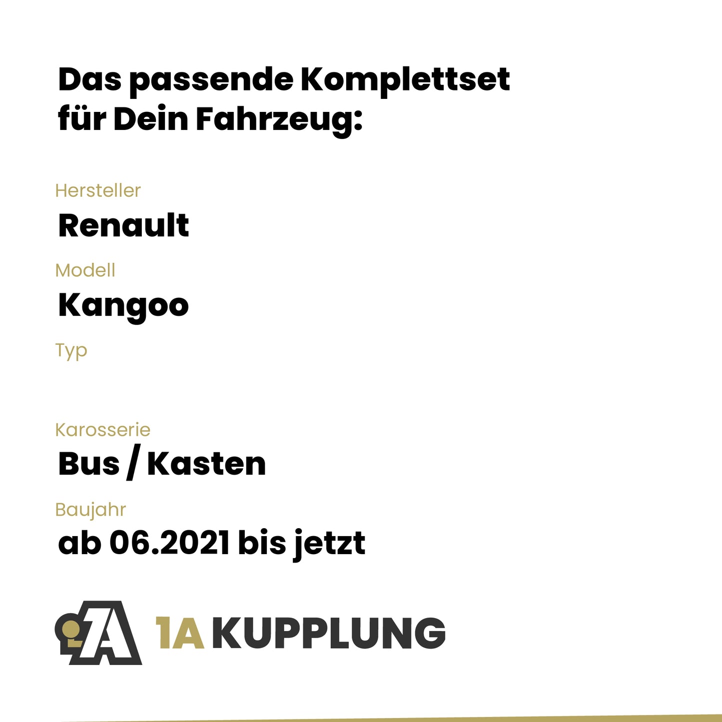 Renault Kangoo Bus / Kasten ab 06.2021 BRiNK Anhängerkupplung mit JAEGER Elektrosatz