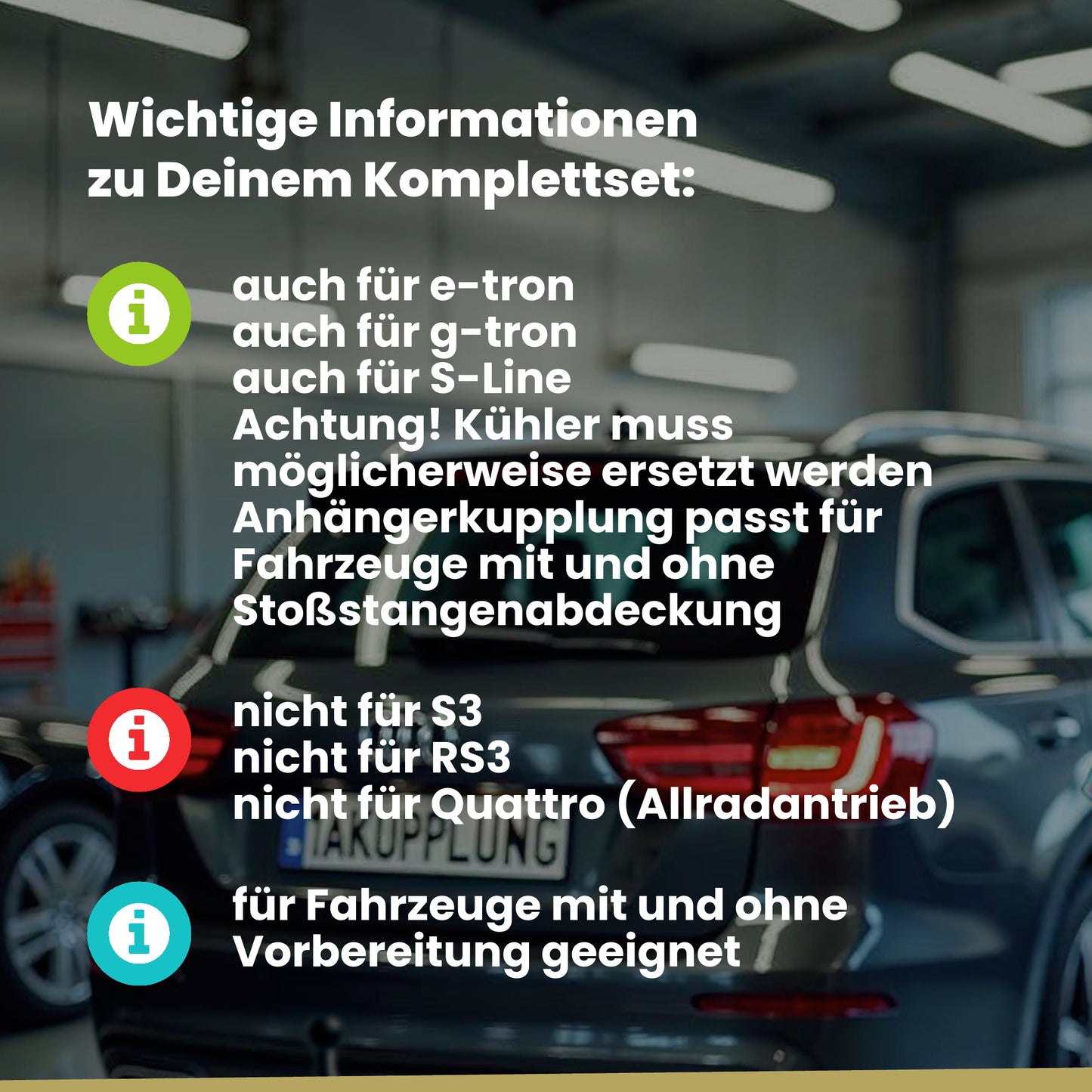 Audi A3 Sportback 5-Türer (Schrägheck) 07.2016-02.2020 8VA BRiNK Anhängerkupplung mit JAEGER Elektrosatz