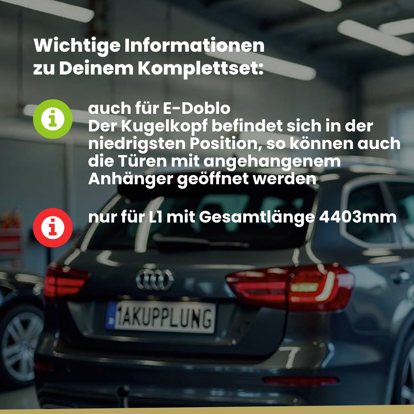 Fiat Doblo 5-Türer (Hochdachkombi) ab 11.2022 510_/511_ - L1 4403mm BRiNK Anhängerkupplung mit JAEGER Elektrosatz